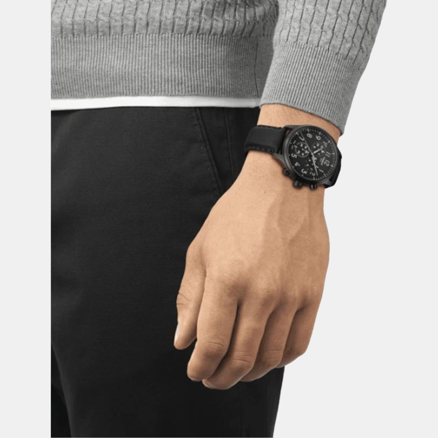 Tissot Chrono Xl Vintage Men's Black Leather Watch T1166173605200 - view 4