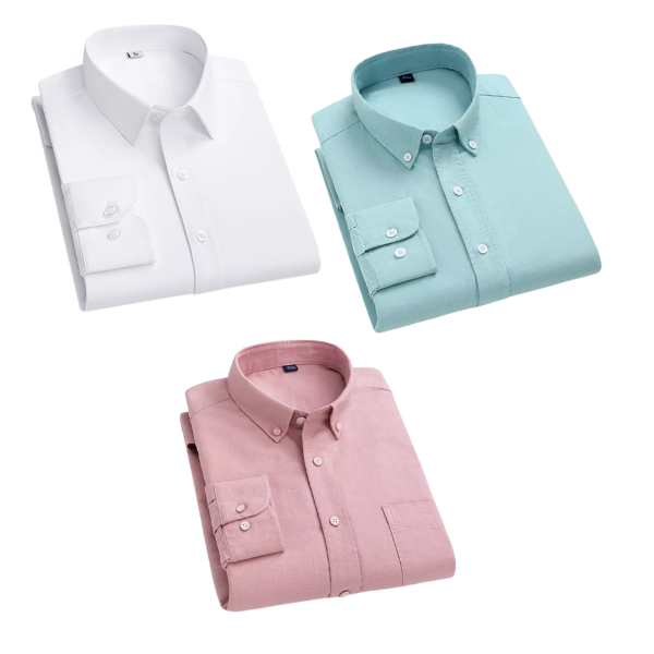 BlackTree Combo of 3 Cotton Shirt for Man ( White,Pista and Pink )