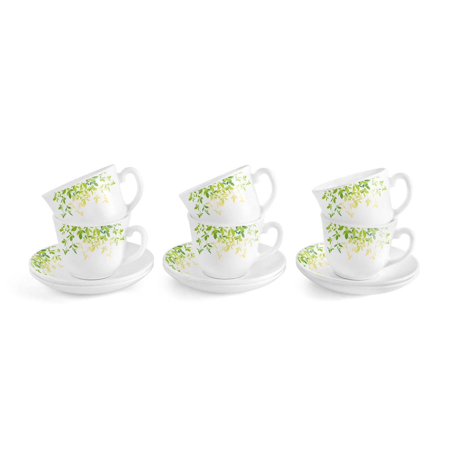 Cello Royale Green Orchard 6 Pieces Costa Cup & Saucer