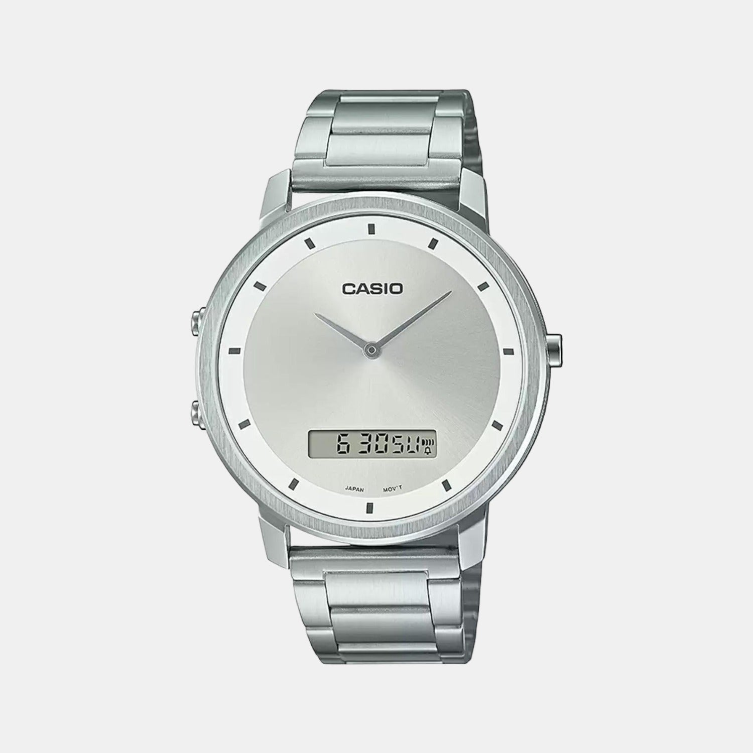 Casio Enticer Men Quartz Silver Dial Analog-Digital Stainless Steel Watch A1960