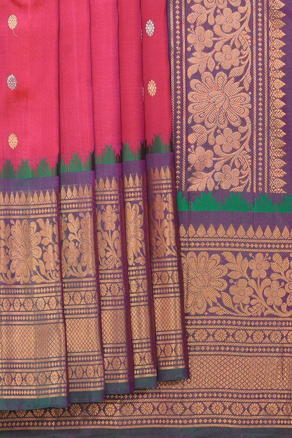 Kalanjali Gadwal Silk Pink Saree – Women's