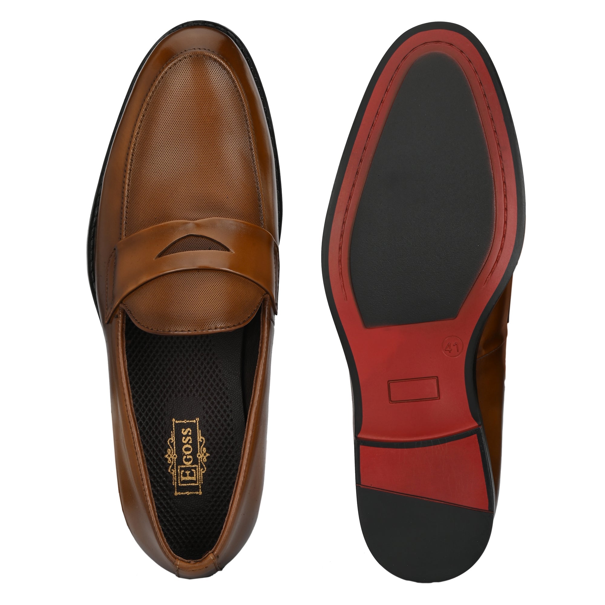 egoss-shoes Egoss Formal Penny Loafers For Men with Textured Top