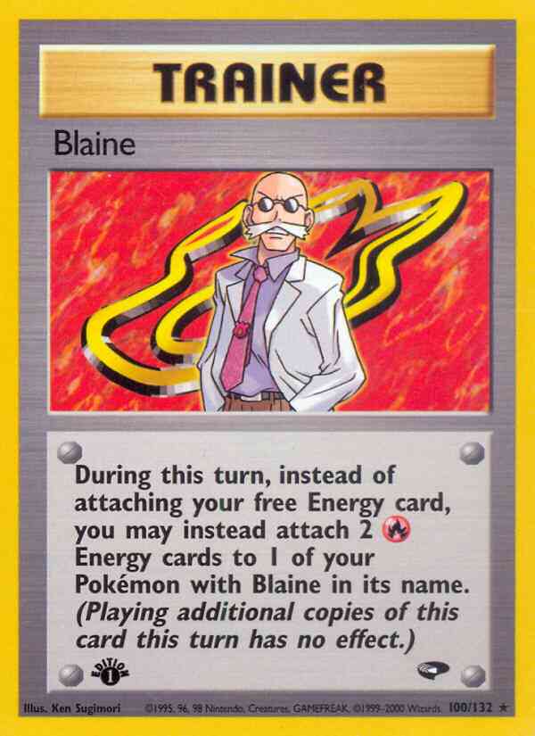 1st edition gym2-100 – Pokémon Blaine - 100/132 - Rare - 1st Edition [gym2-100] [Non-Holo]
