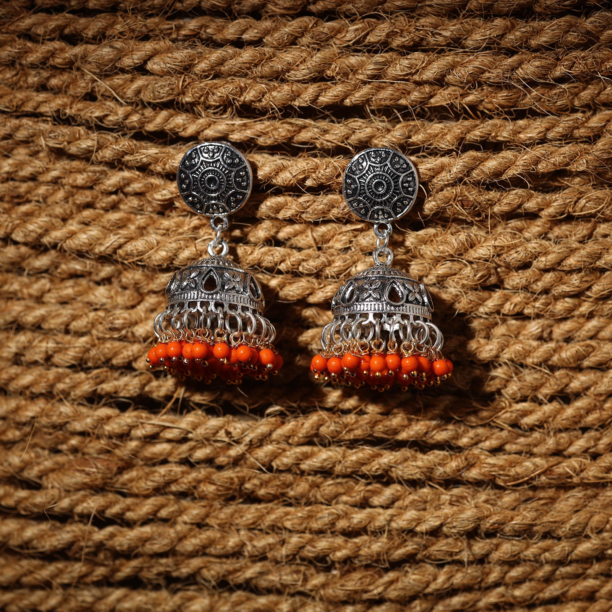 JALPARI Asma Handcrafted GS Beaded Jhumki Earrings