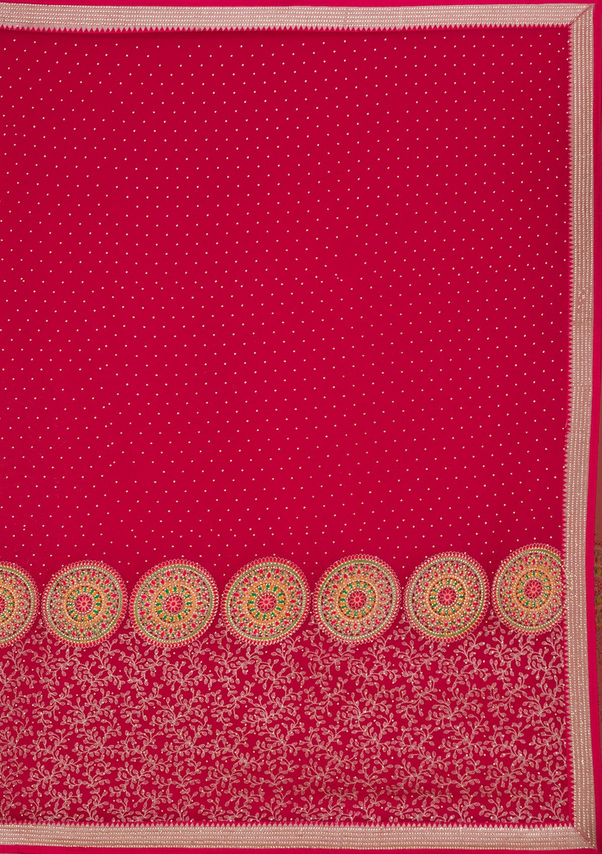 Koskii Rani Pink Threadwork Georgette Saree – Women's - view 8
