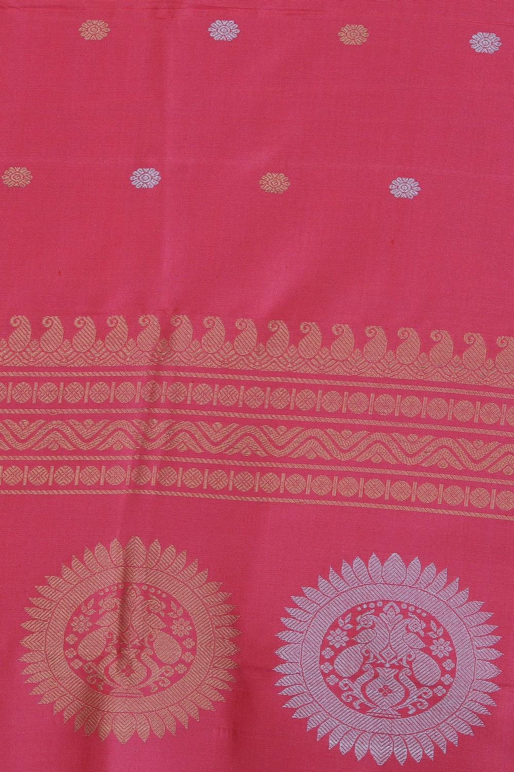 Kalanjali Gadwal Silk Pink Dupatta - view 2
