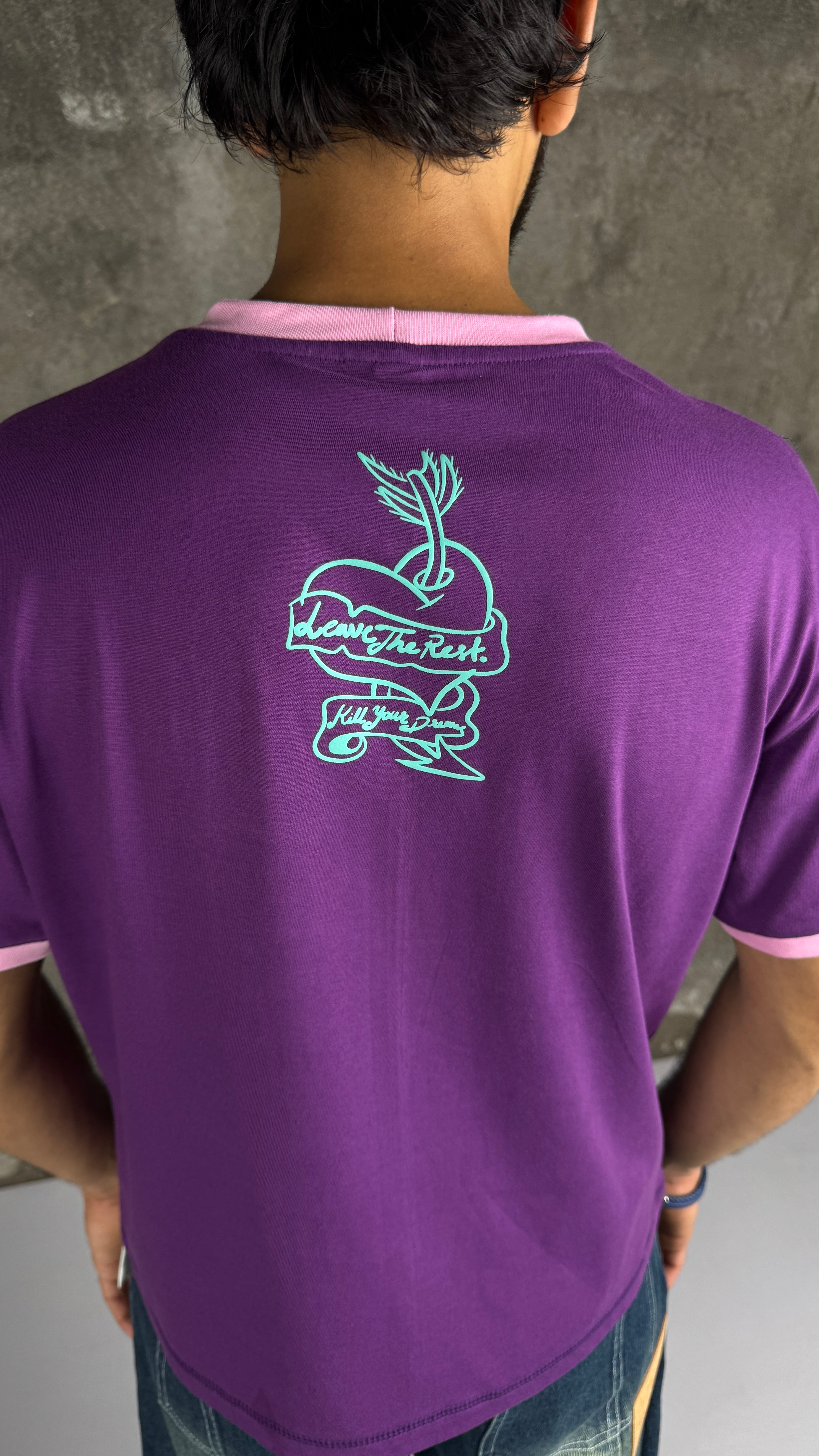 Leave The Rest Charitraheen Baby Tee- Purple - view 5