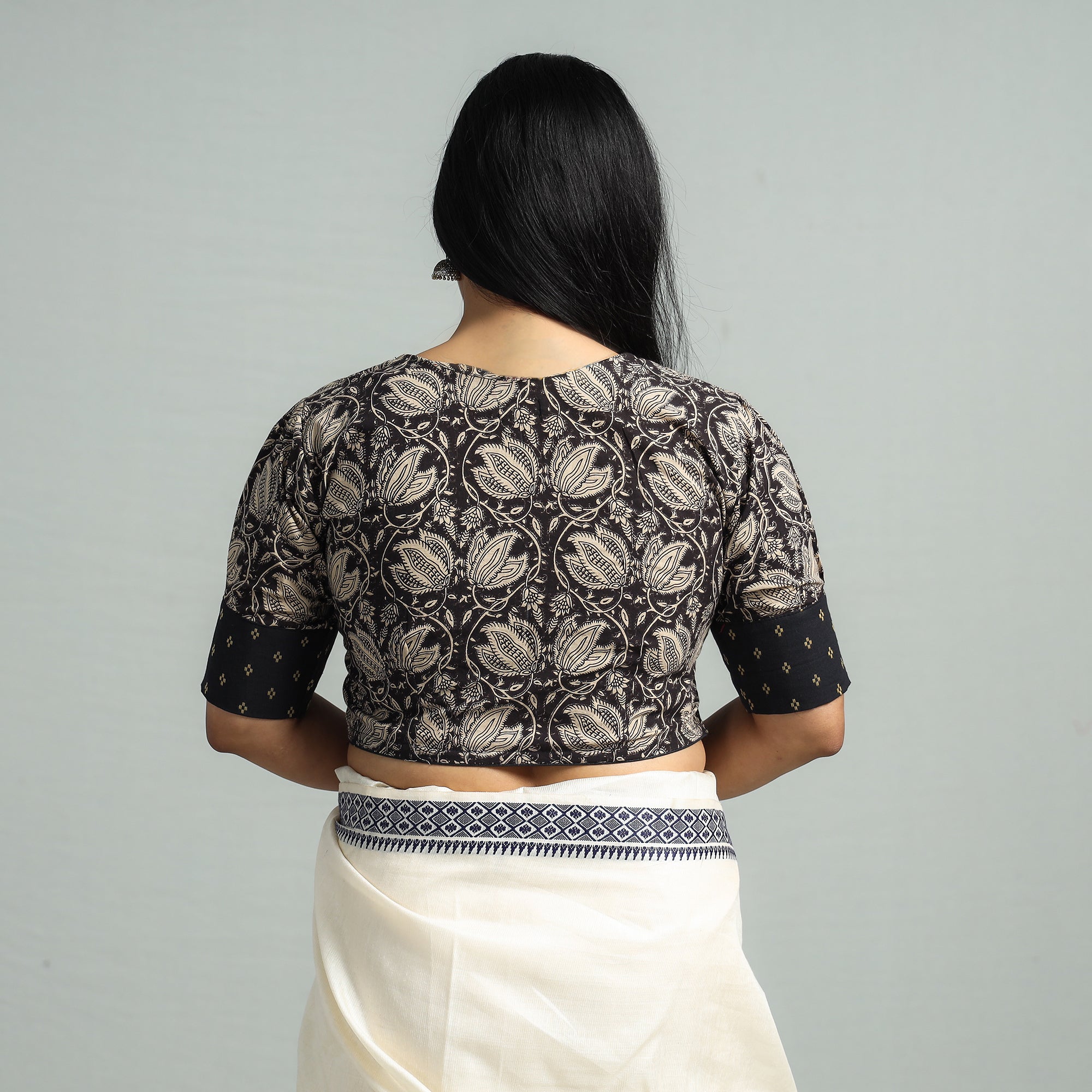 ITOKRI CASUALS Black - Kalamkari Printed Cotton Stitched Blouse - view 5