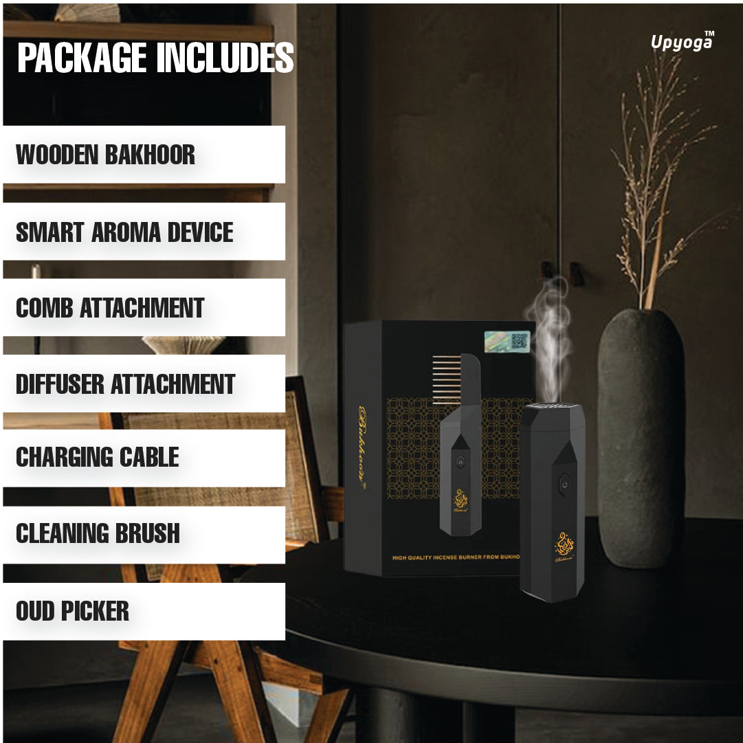 Cash on Delivery Available Upyoga 2 in 1 Hair Comb Incense Burner & Home Diffuser | 1 Year Warranty | Rechargeable | Bakhoor Included - view 7