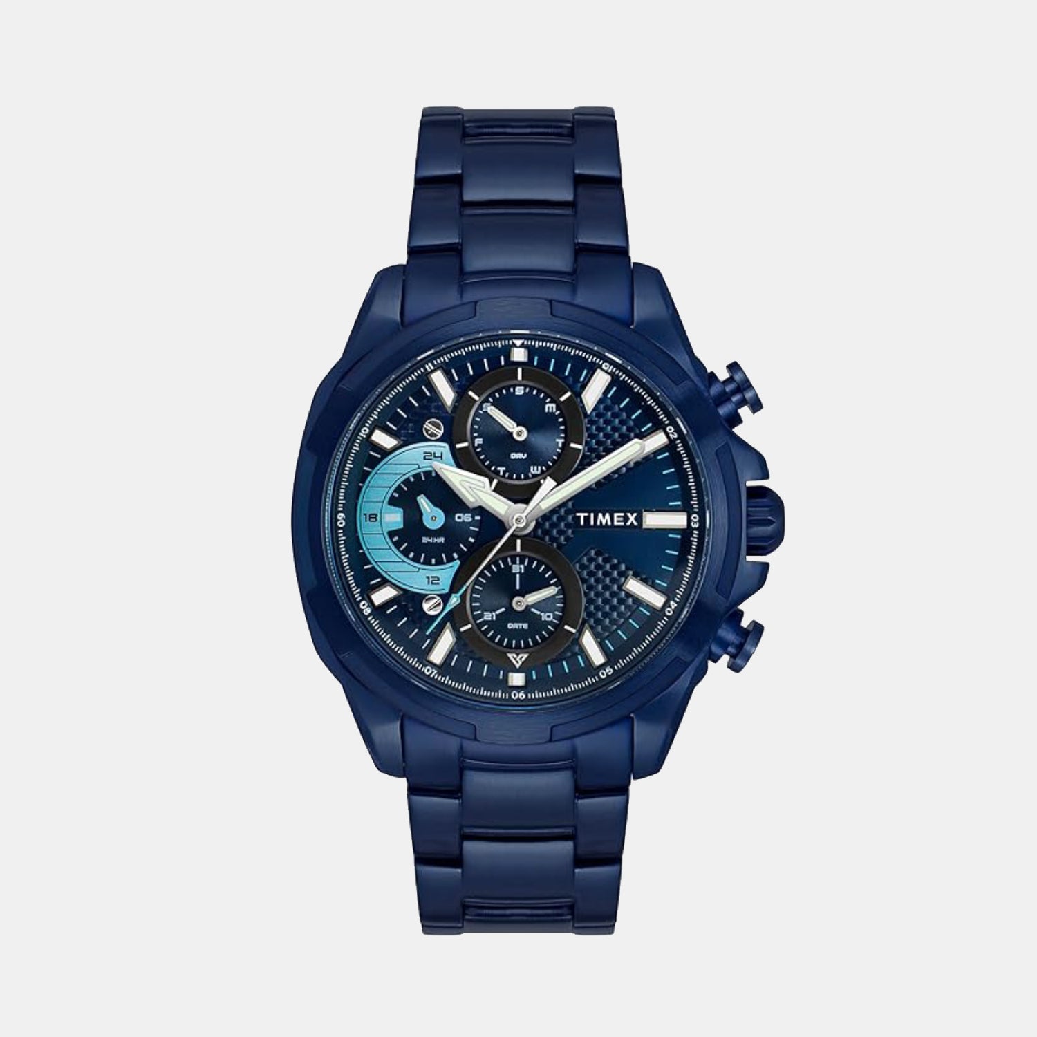 Timex E Class Men Quartz Blue Dial Multi-Function Stainless Steel Watch TWEG25003
