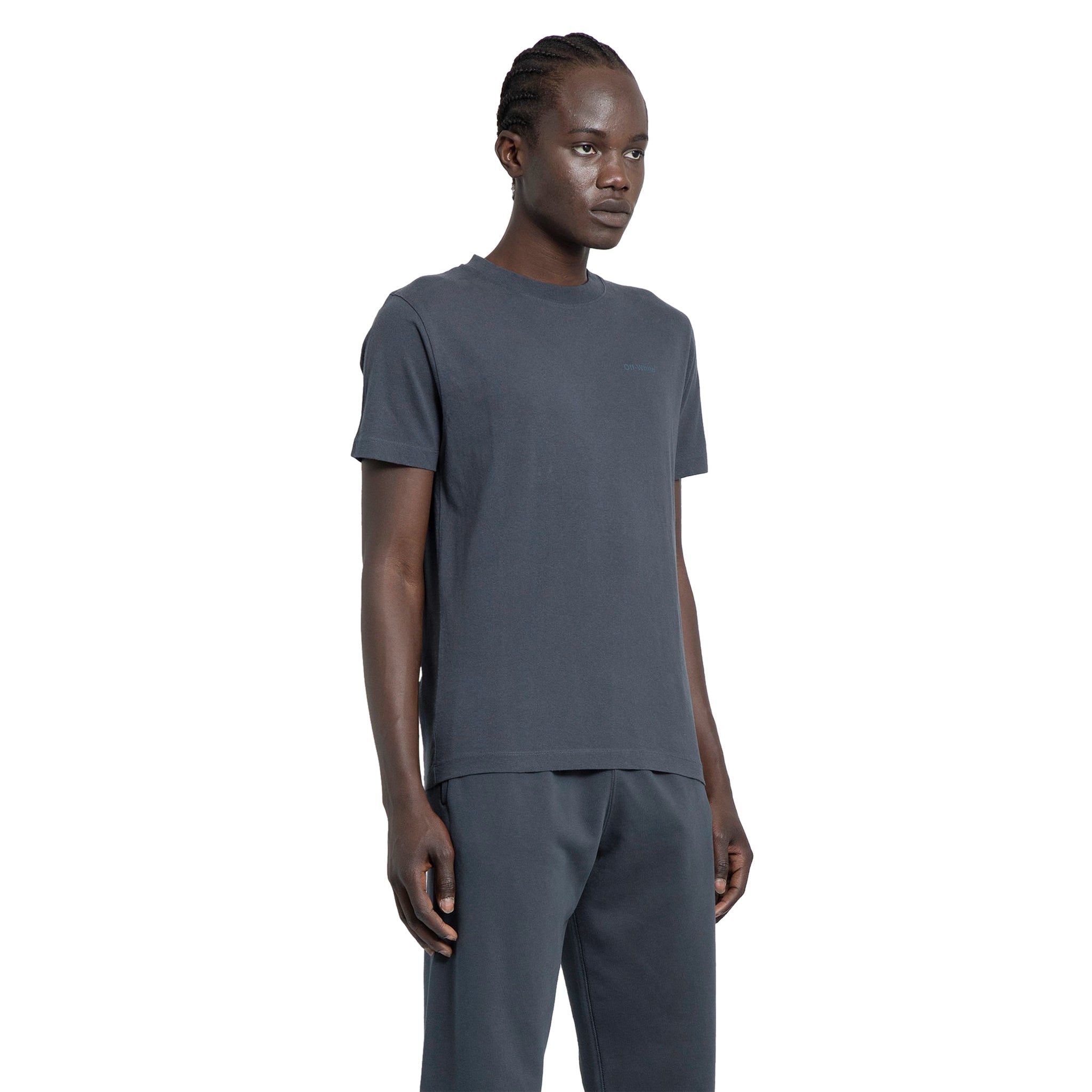 Off-White Diagonal Stripes T Shirt Dark Grey - view 4