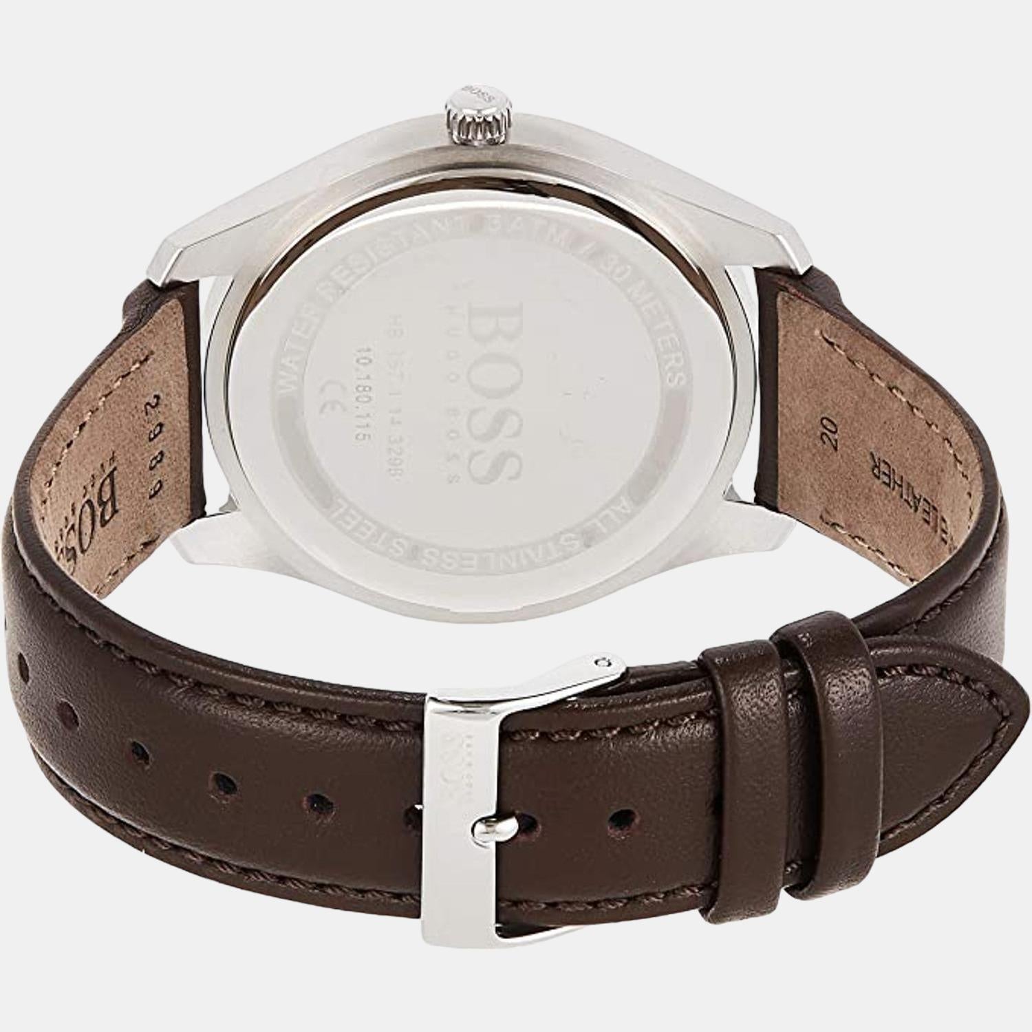 Boss Circuit Men Quartz Grey Dial Analog Leather Watch 1513726 - view 2