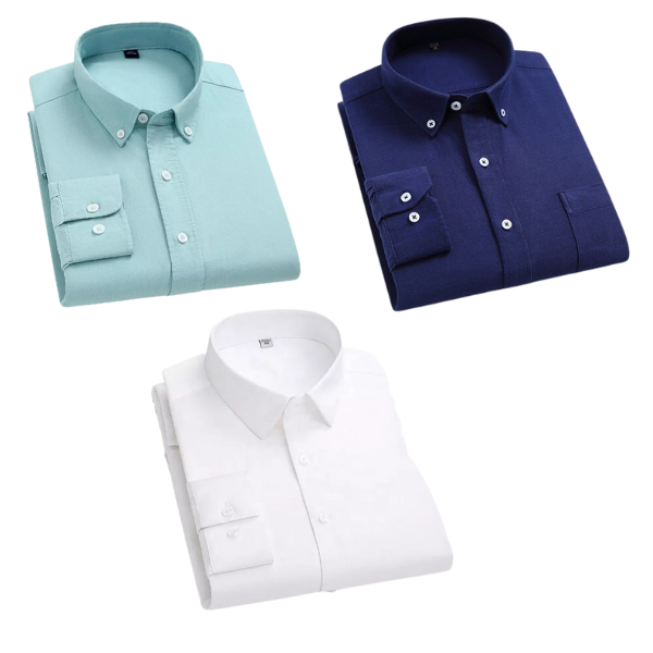 BlackTree Combo of 3 Cotton Shirt for Man ( Pista,Navy Blue and White )