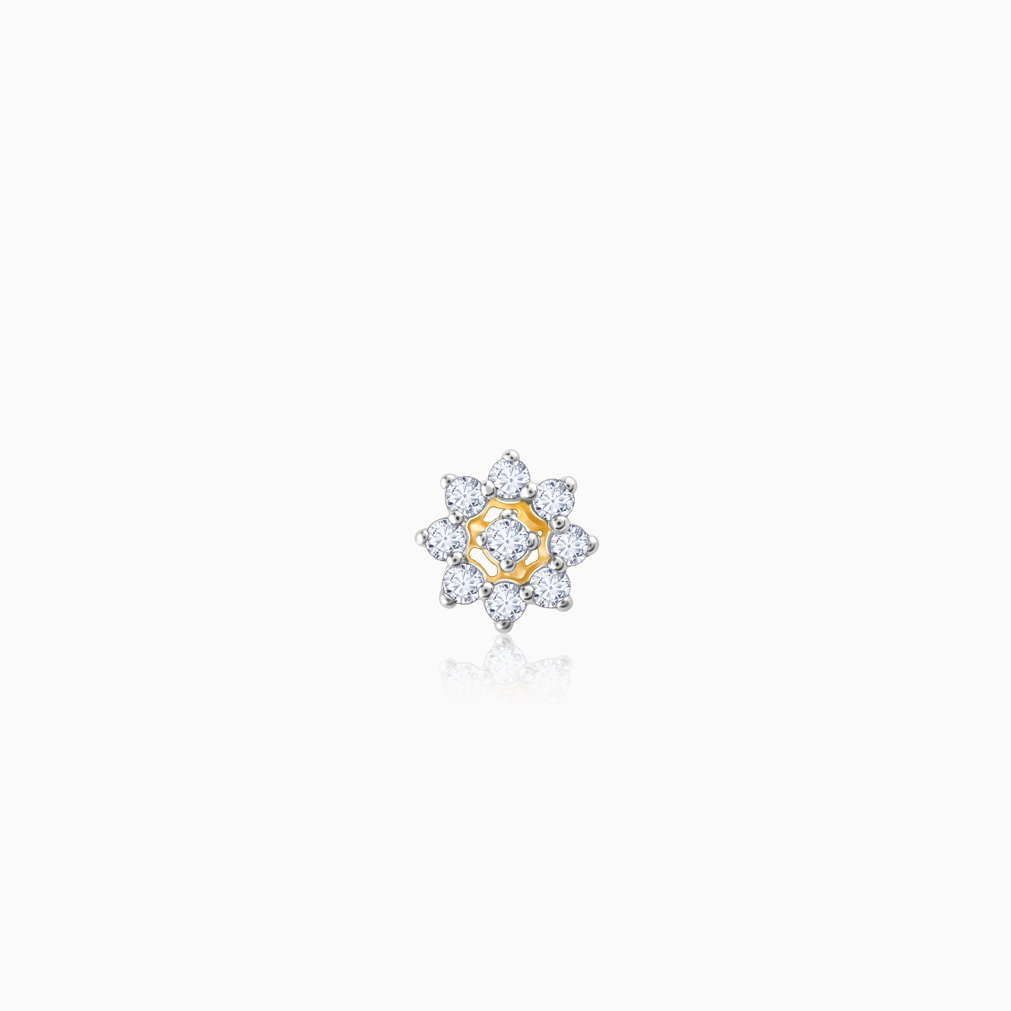 GIVA Jewellery Gold Blomst Diamond Nose Pin