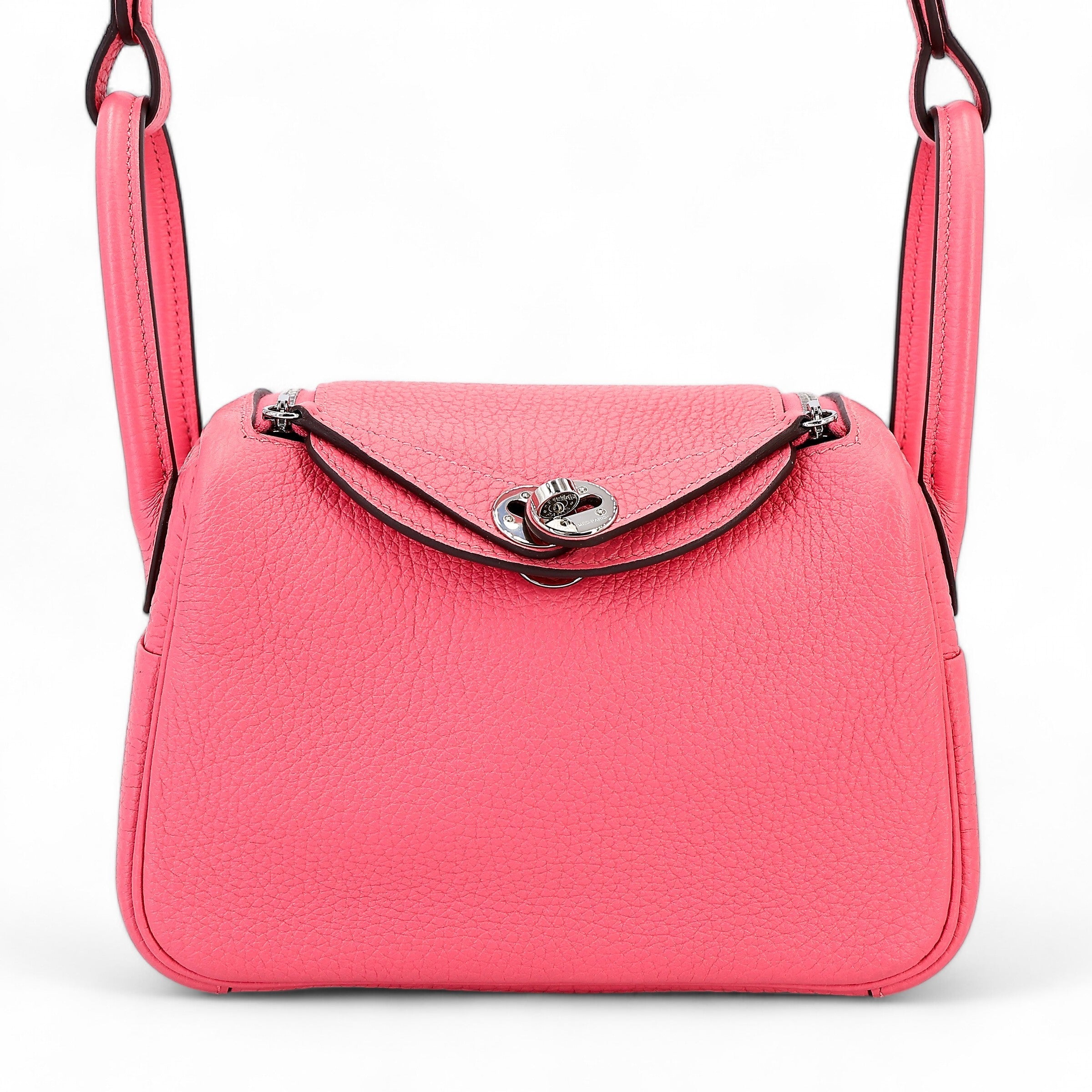 Cop Underdog HERMÈS Mini Lindy Rose Azalee (8W) Clemence Palladium hardware