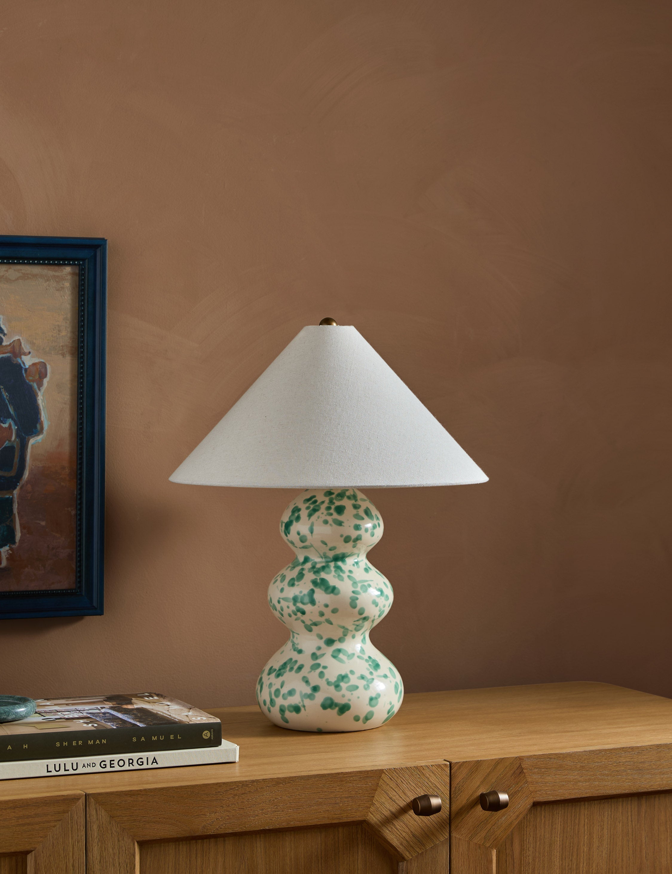 Lulu and Georgia Indu Table Lamp – Ivory and Green
