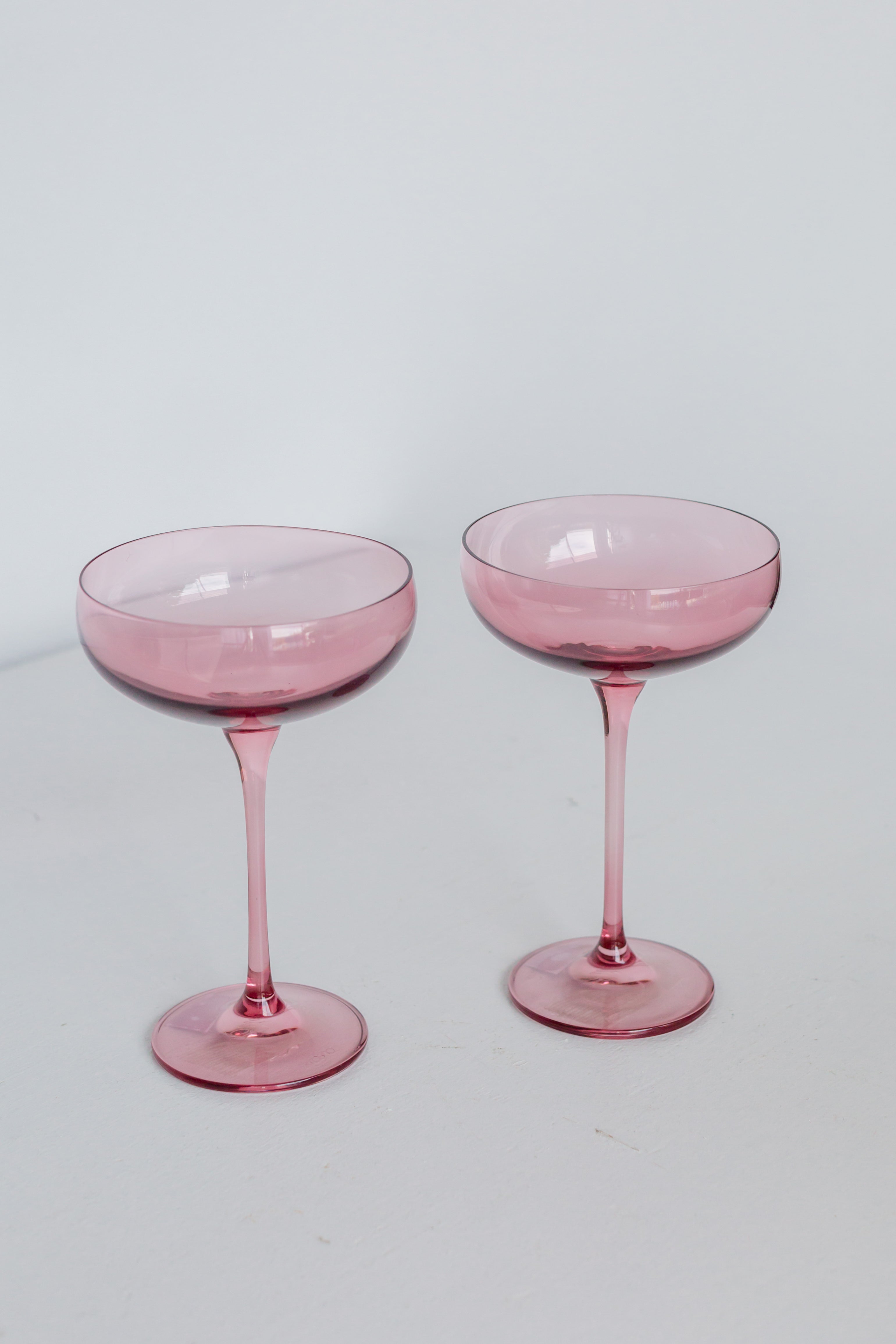 Estelle Colored Glass Estelle Colored Champagne Coupe Stemware - Set of 2 {Rose} - view 2