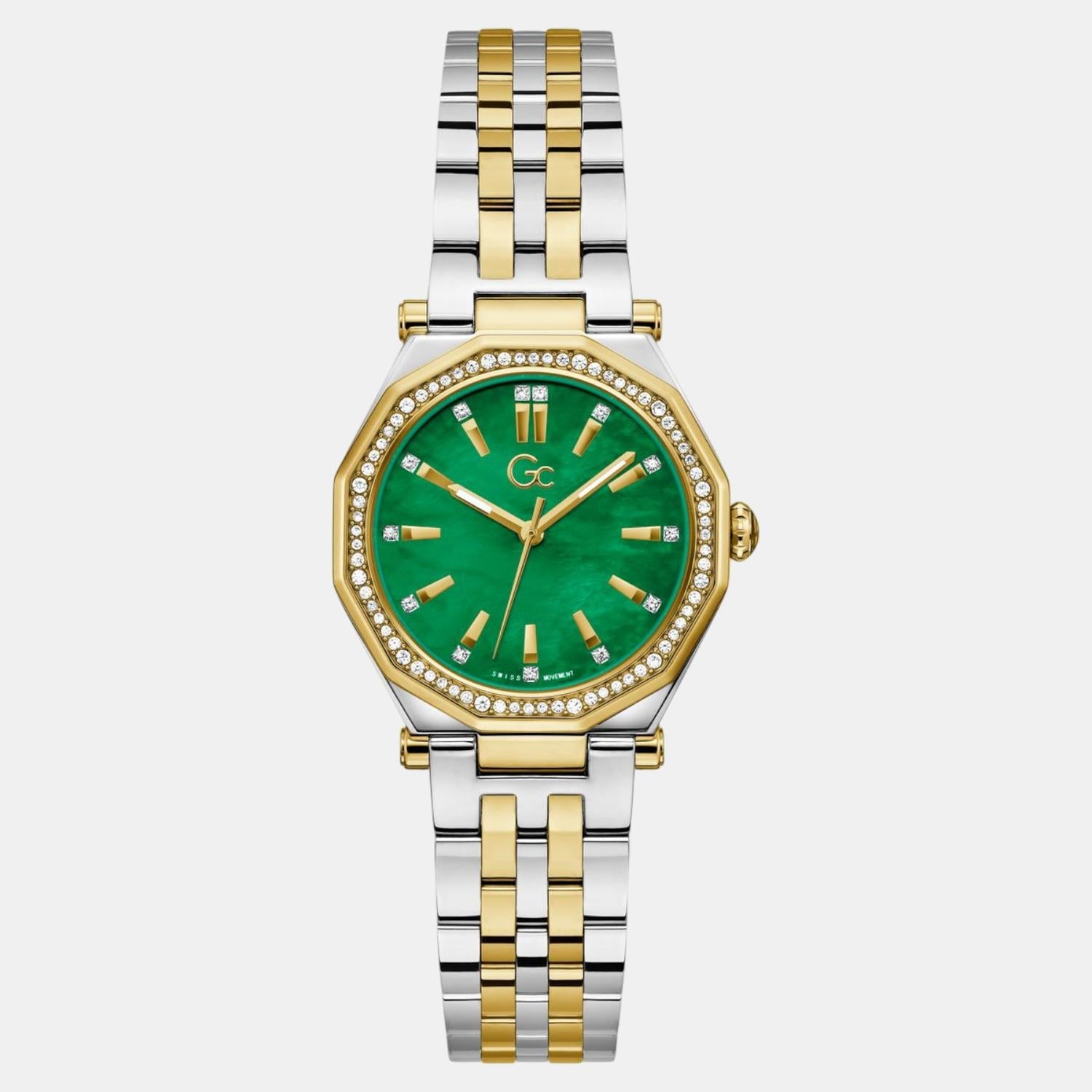 Gc Gleam Women Quartz Green Dial Analog Stainless Steel Watch Z55003L9 - view 2