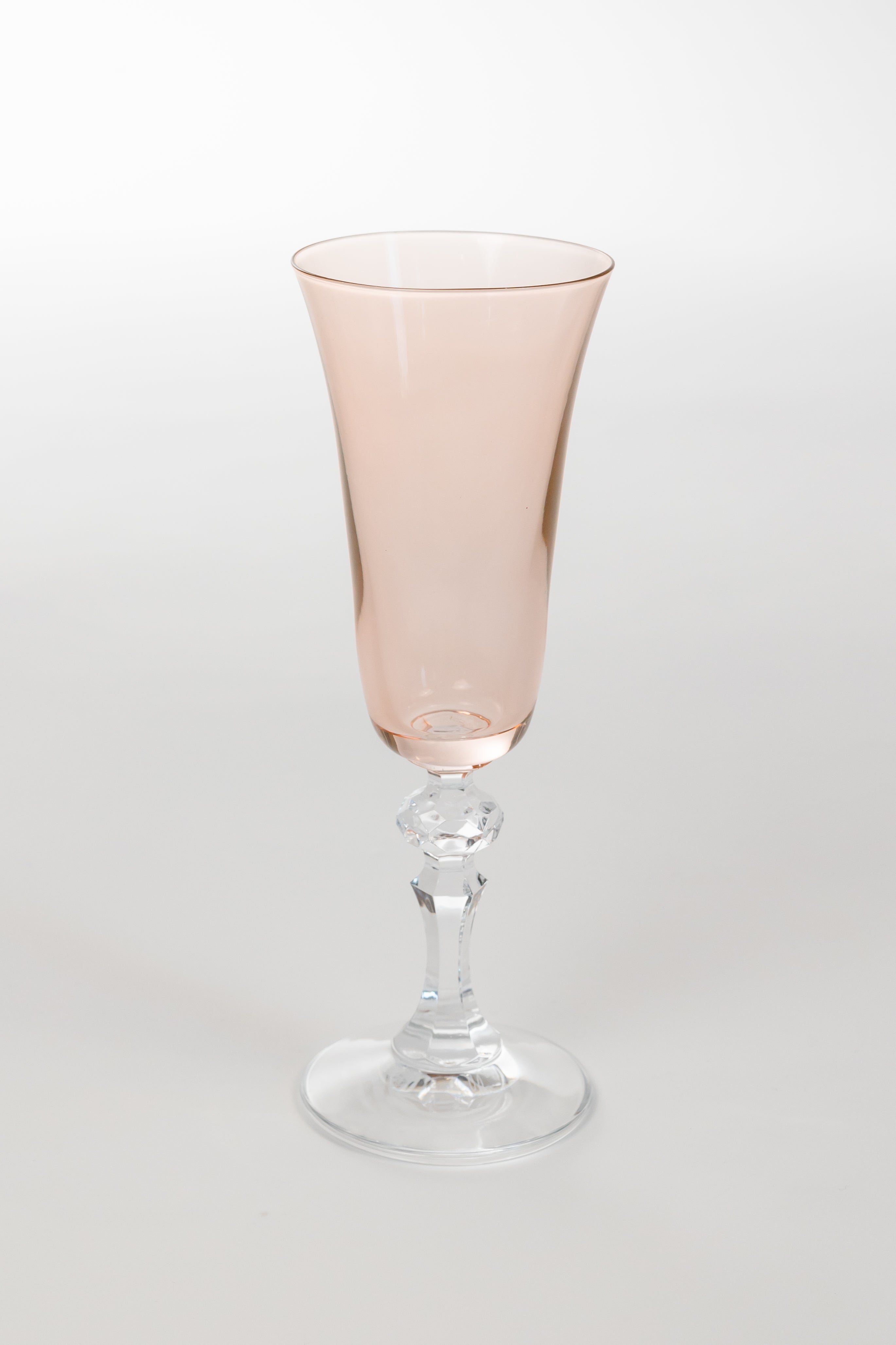 Estelle Colored Glass Estelle Colored Regal Flute With Clear Stem - Set of 2 {Blush Pink} - view 4