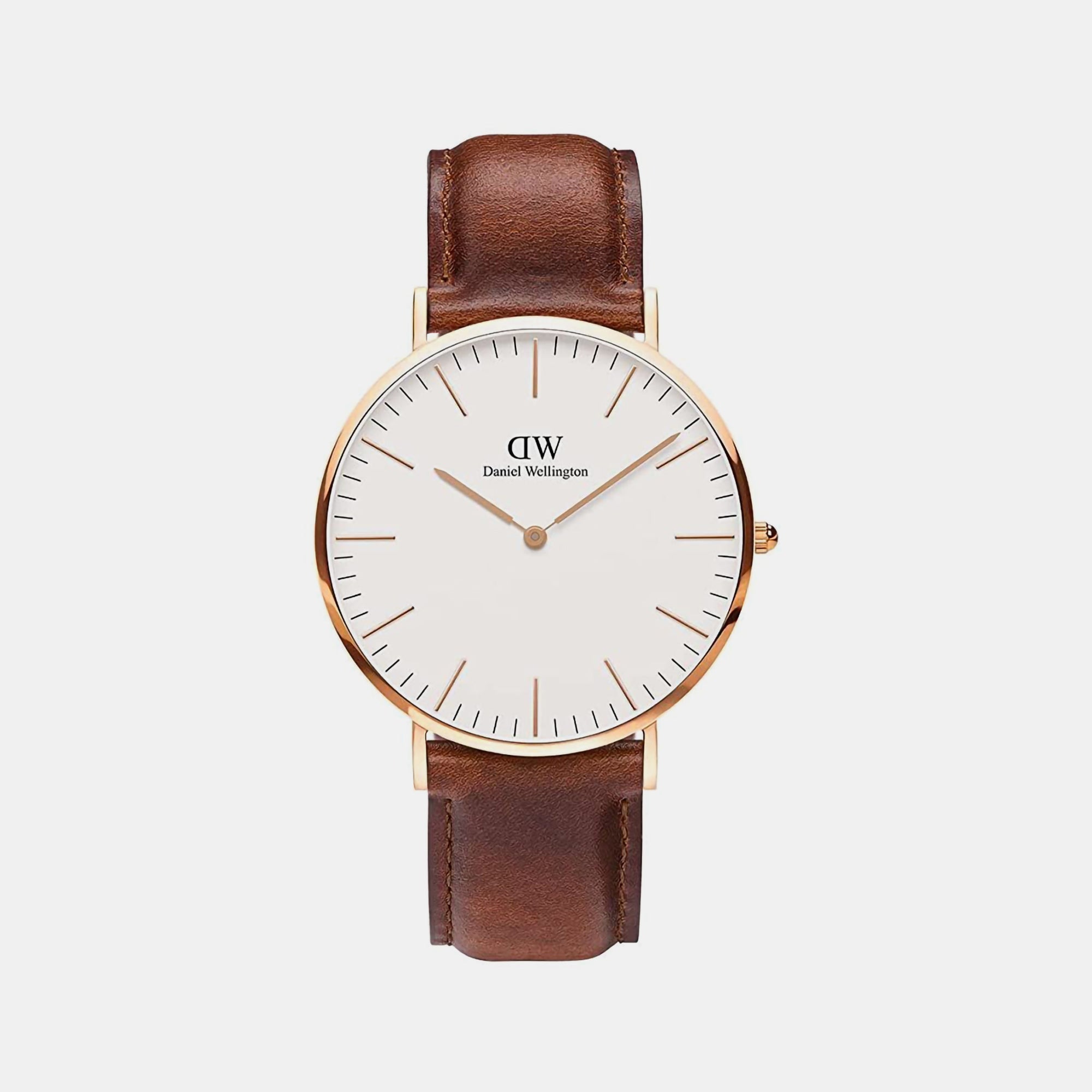 Daniel Wellington Classic Men Quartz White Dial Analog Leather Watch DW00100006K