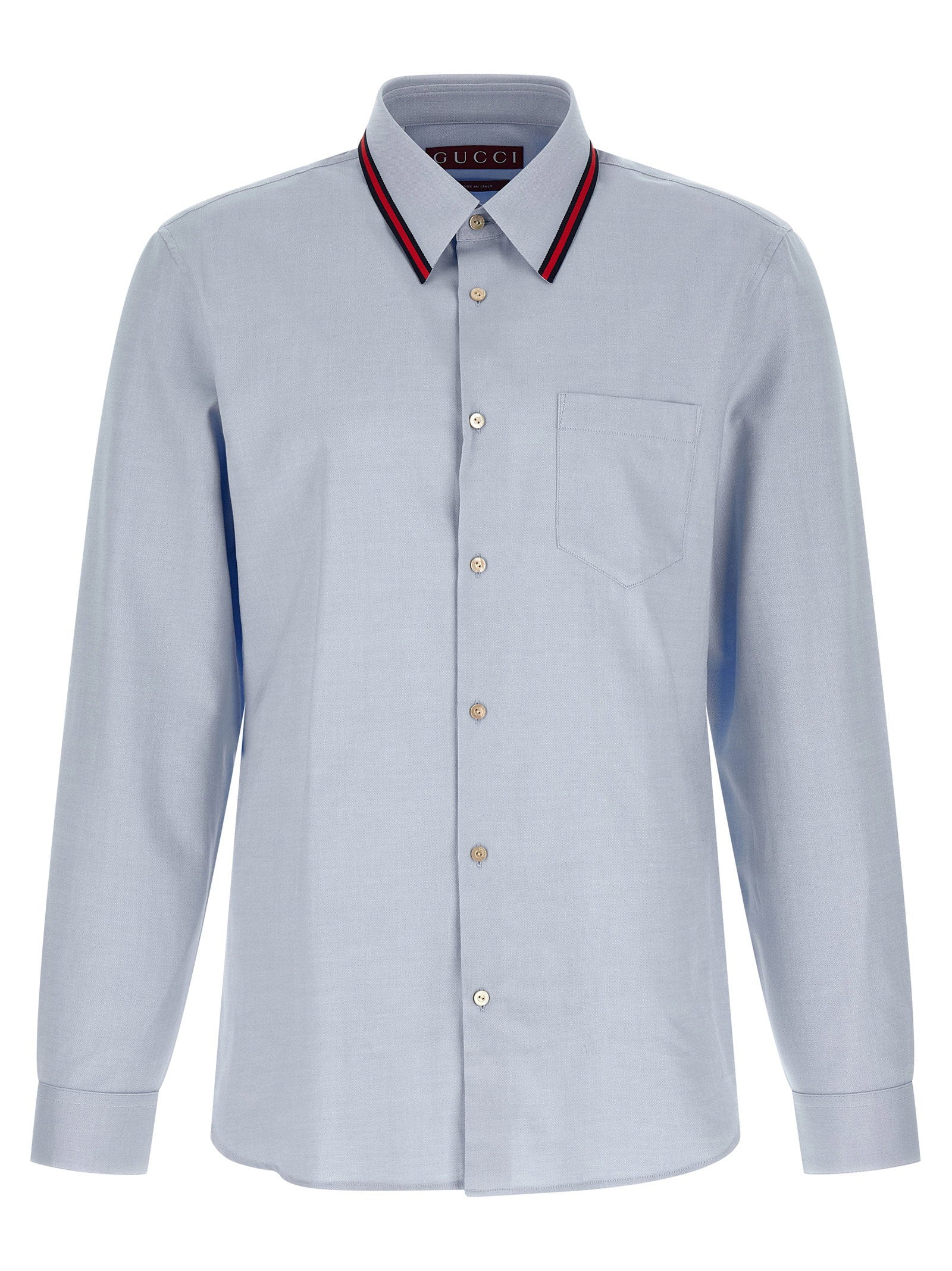 Gucci Web Collar Shirt – 99% cotton, 1% polyester
