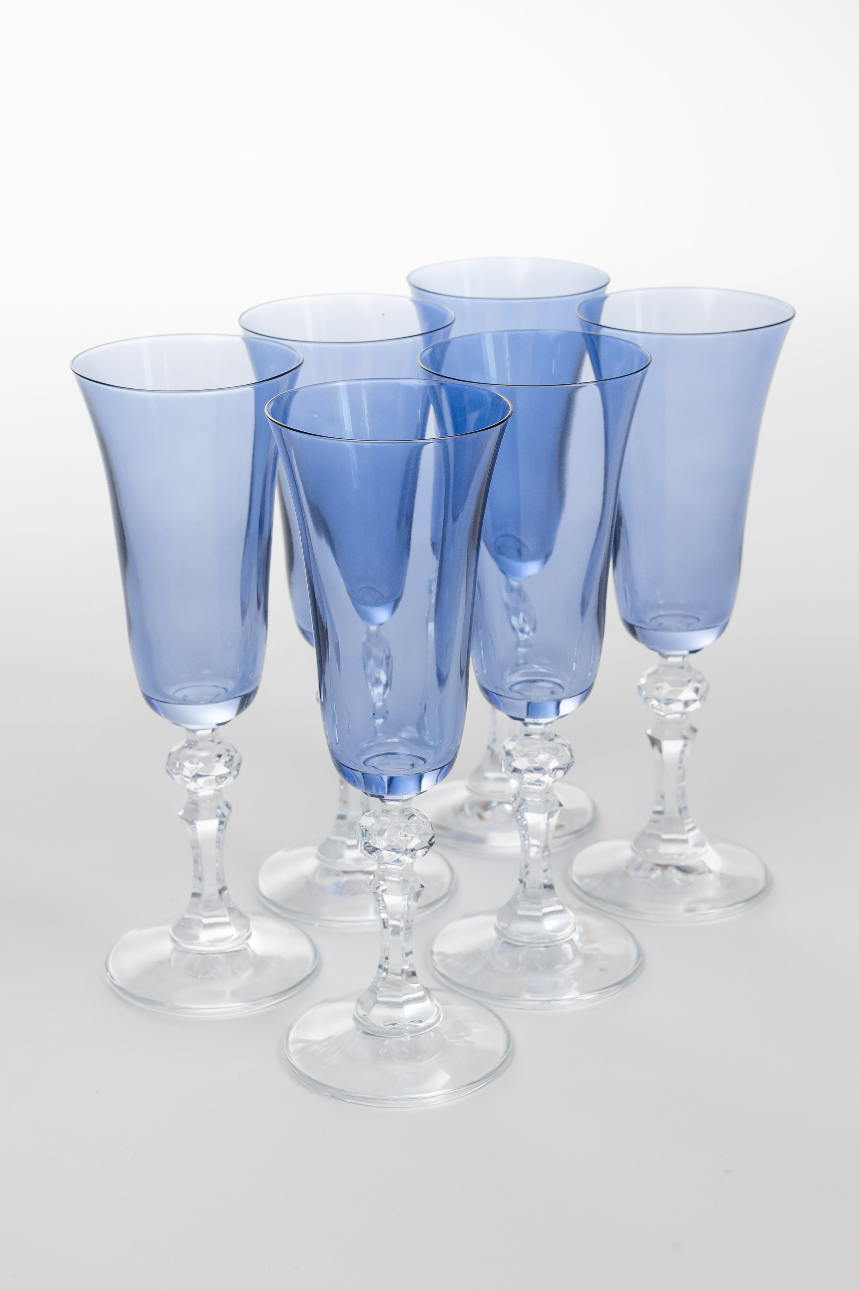 Estelle Colored Glass Estelle Colored Regal Flute With Clear Stem - Set of 6 {Cobalt Blue} - view 2