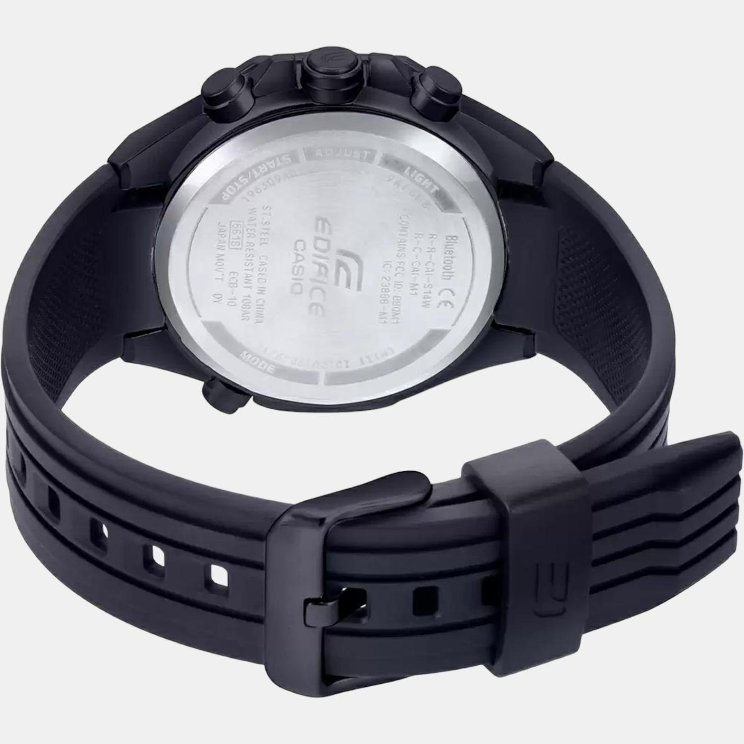 Casio Edifice Men Quartz Black Dial Chronograph Resin Watch ED496 - view 2