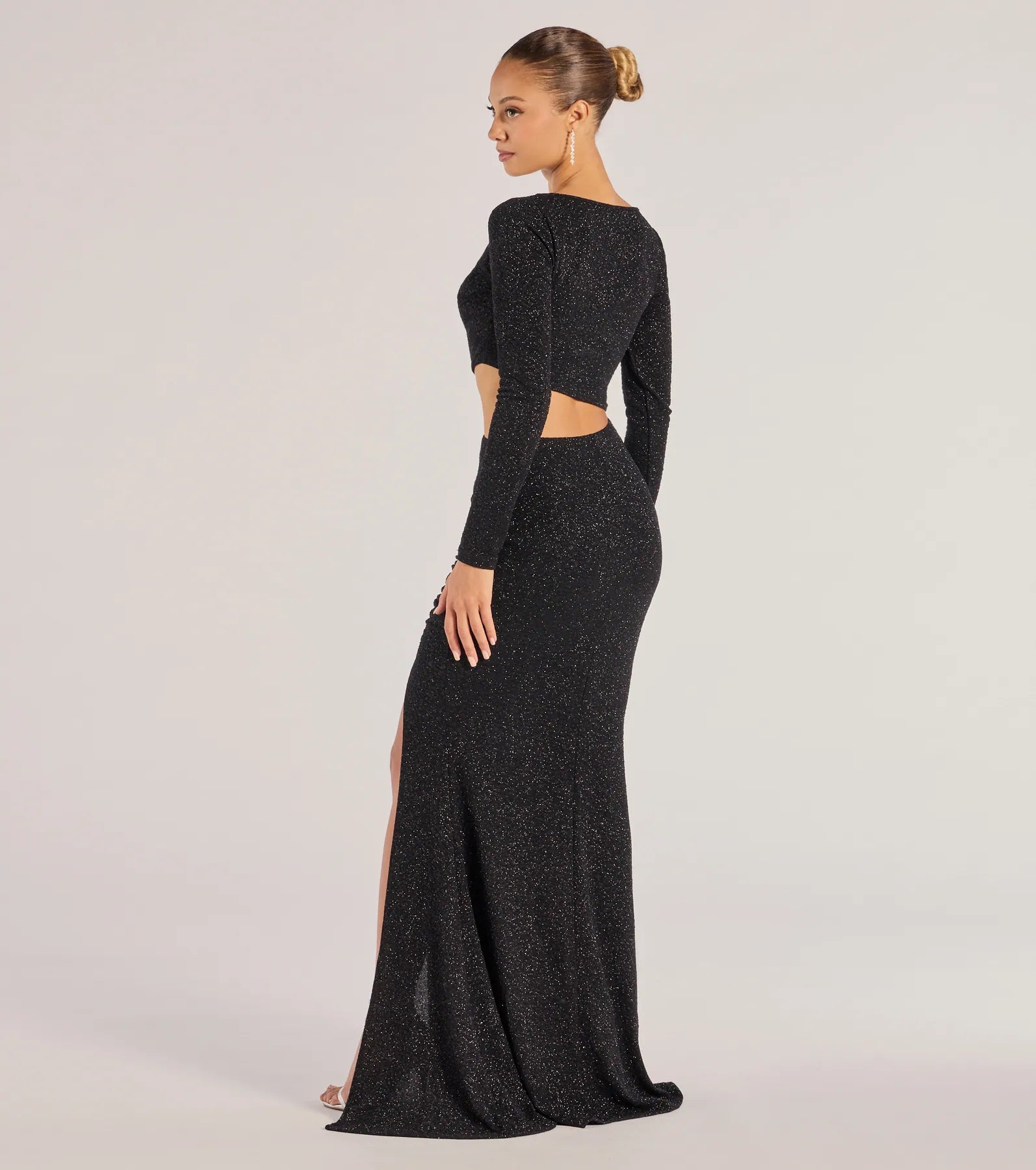 Windsor Brynn Long Sleeve Glitter Cutout Mermaid Dress - view 2