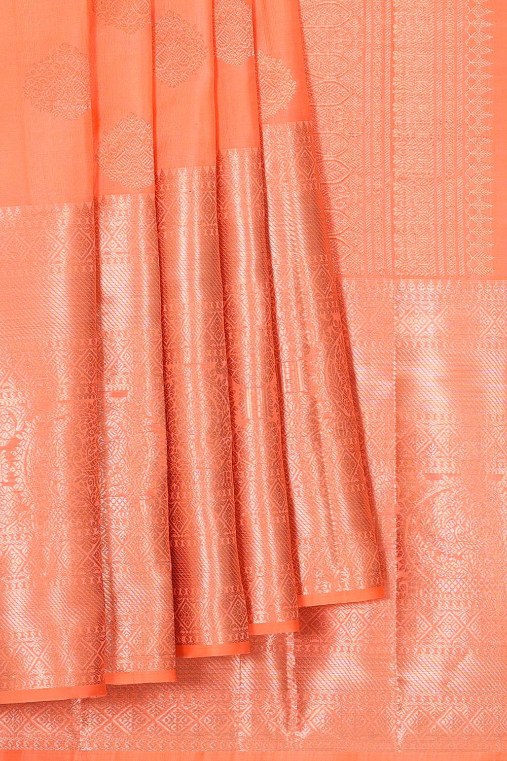 Kalanjali Kanchi Pattu Peach Saree – Women's