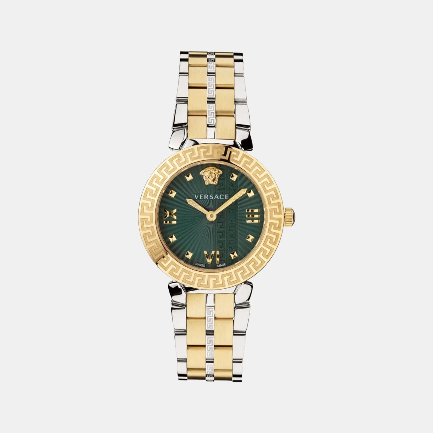 Versace Greca Women Quartz Green Dial Analog Stainless Steel Watch VEZ600321