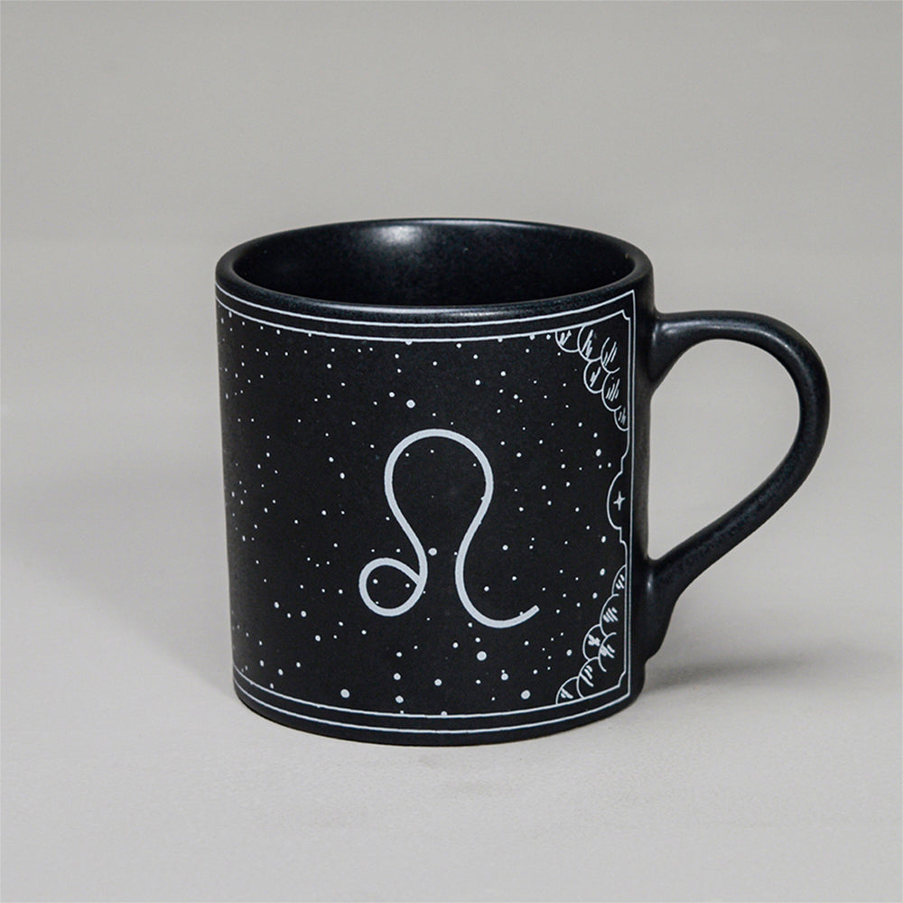 ALMIRO TREE Black - Ceramic Sunsign Theme Coffee Mug Leo (350ml)