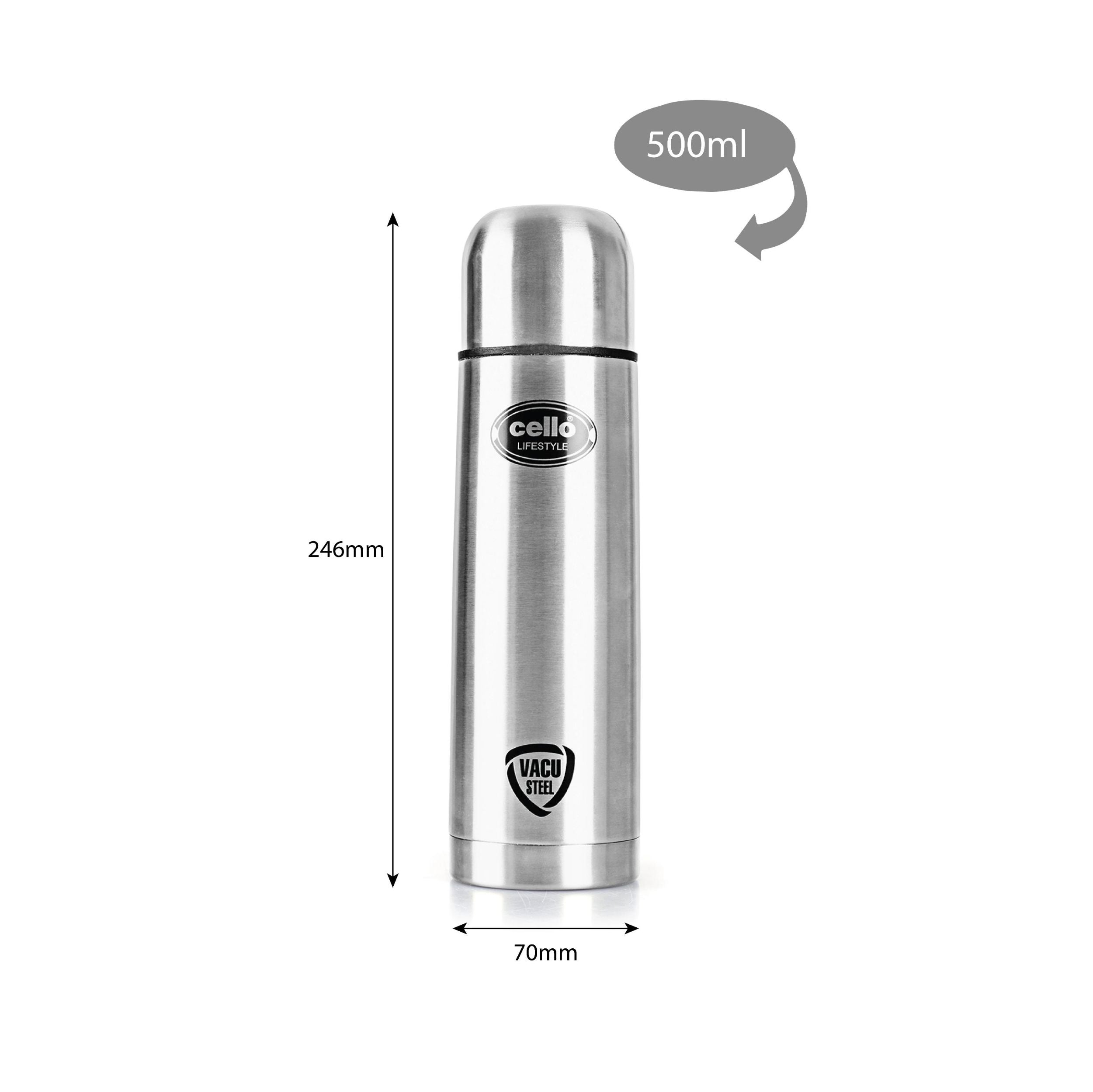 Cello Lifestyle Flask, Vacusteel Water Bottle with Thermal Jacket, 500ml - view 8