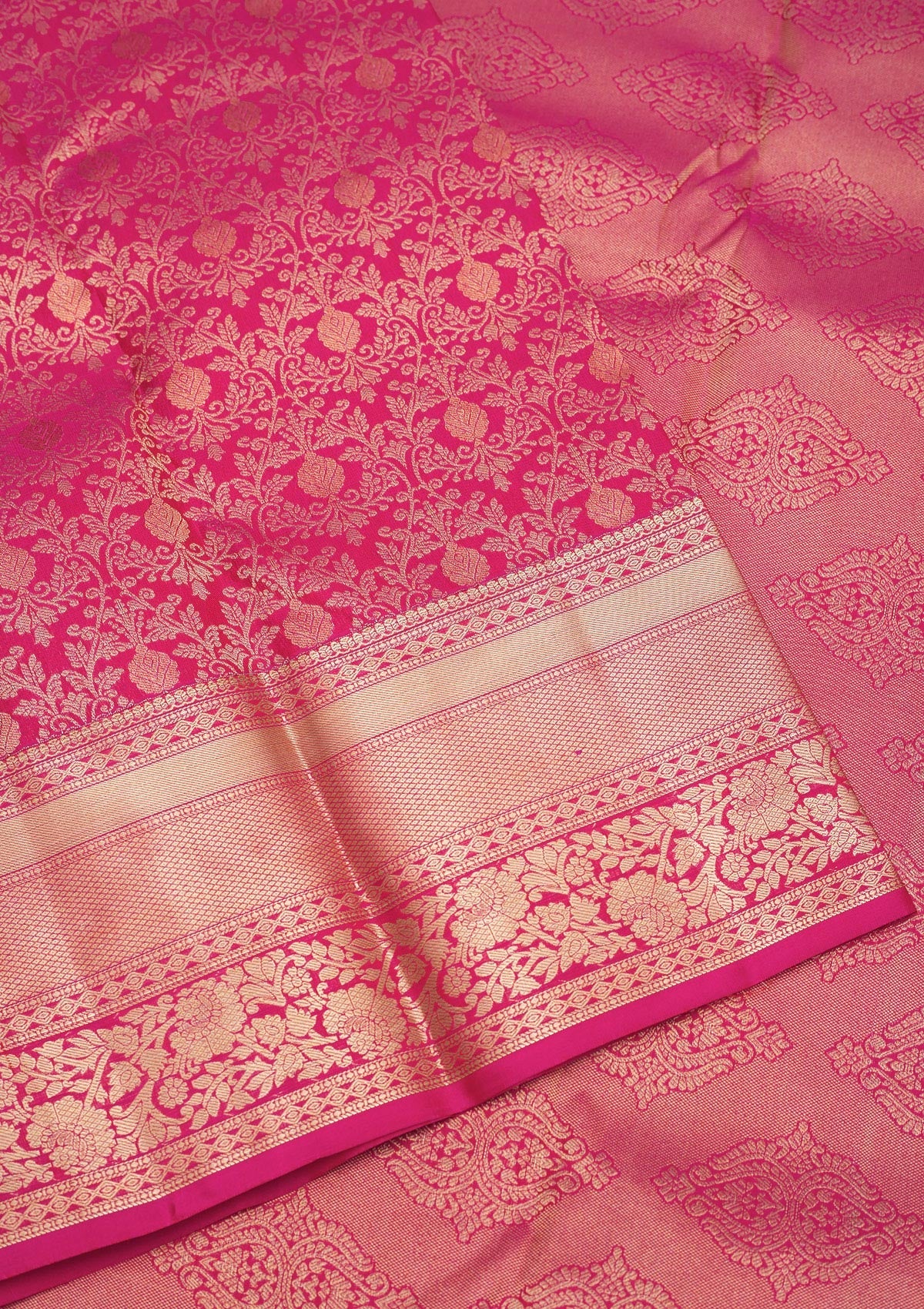 Koskii Magenta Pink Zariwork Pure Silk Saree – Women's - view 4