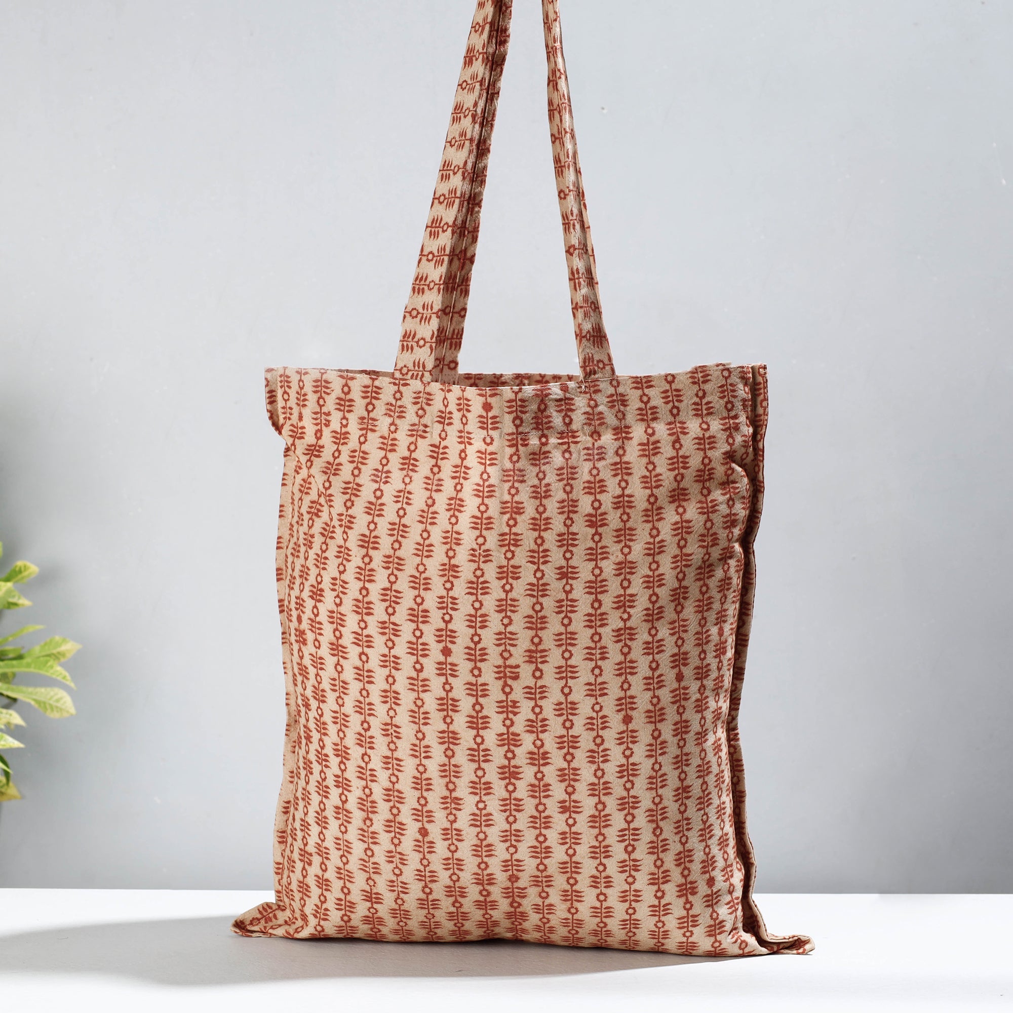 PITCHUKA SRINIVAS KALAMKARI PEDANA Brown - Pedana Kalamkari Block Printed Cotton Shopping Bag