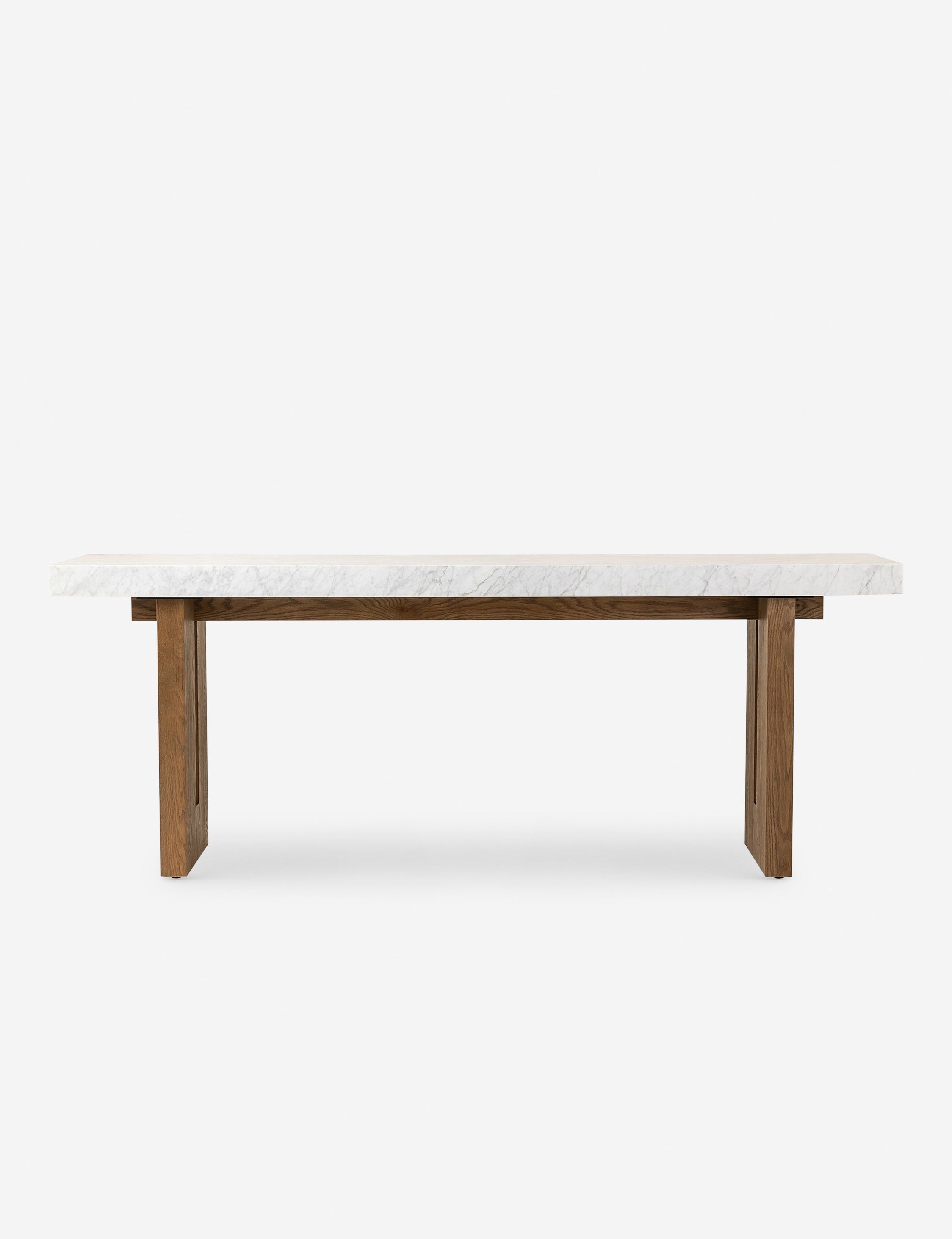 Lulu and Georgia Iselin Console Table – Natural and White Marble