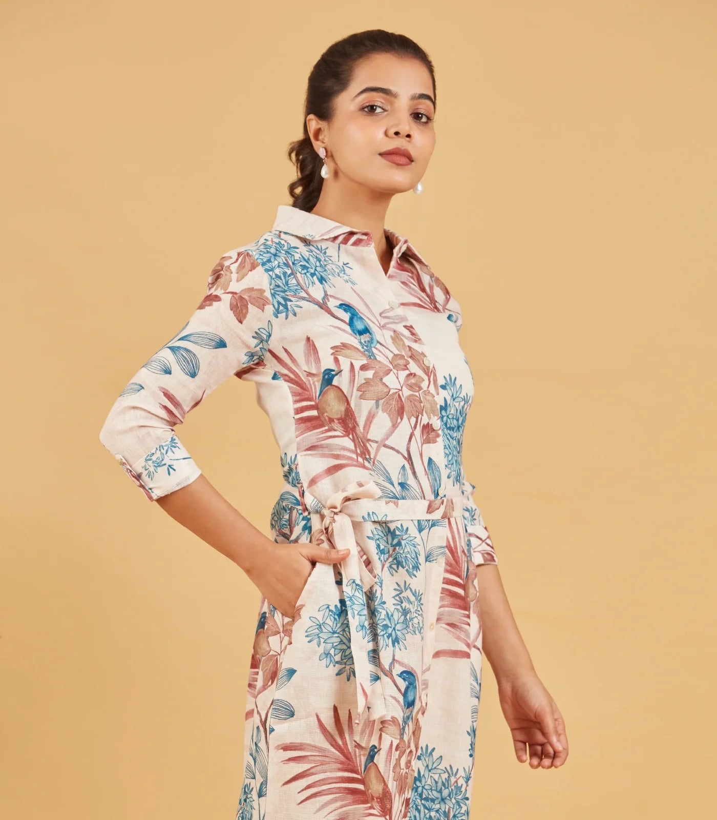 RmKV Beige Printed Dress