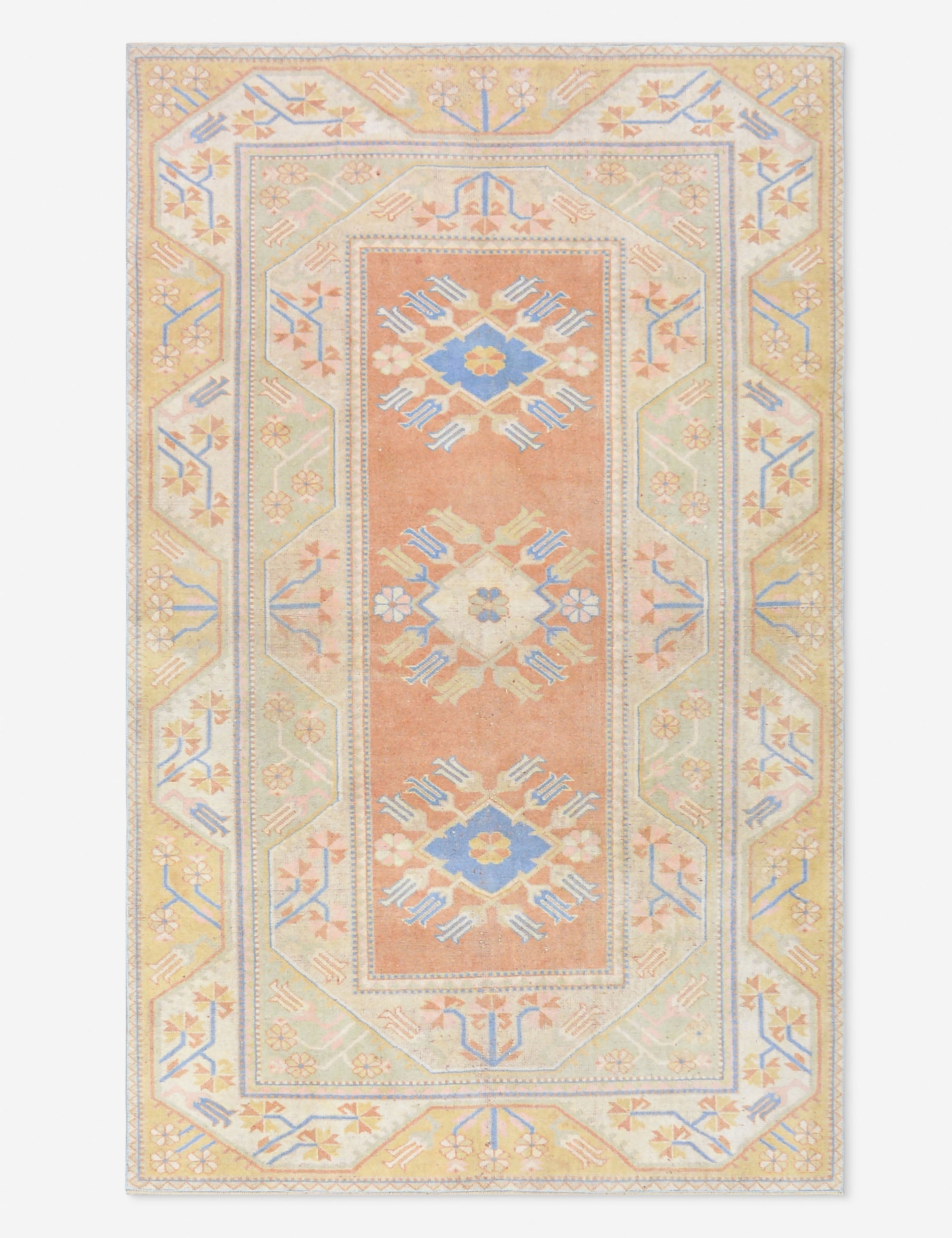 Lulu and Georgia Vintage Turkish Hand-Knotted Wool Rug No. 466, 5' x 8' 2"