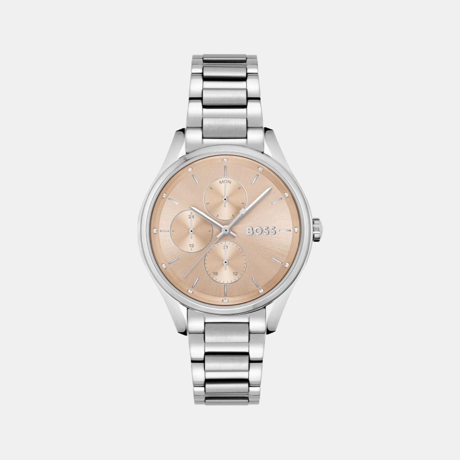 Boss Grand Course Women Quartz Rose Gold Dial Chronograph Stainless Steel Watch 1502604
