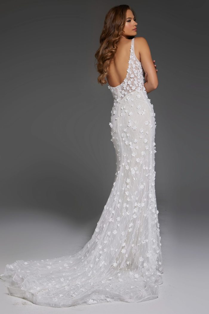 Jovani JB42483 Floral Lace Bridal Gown Long Wedding Dress - view 2