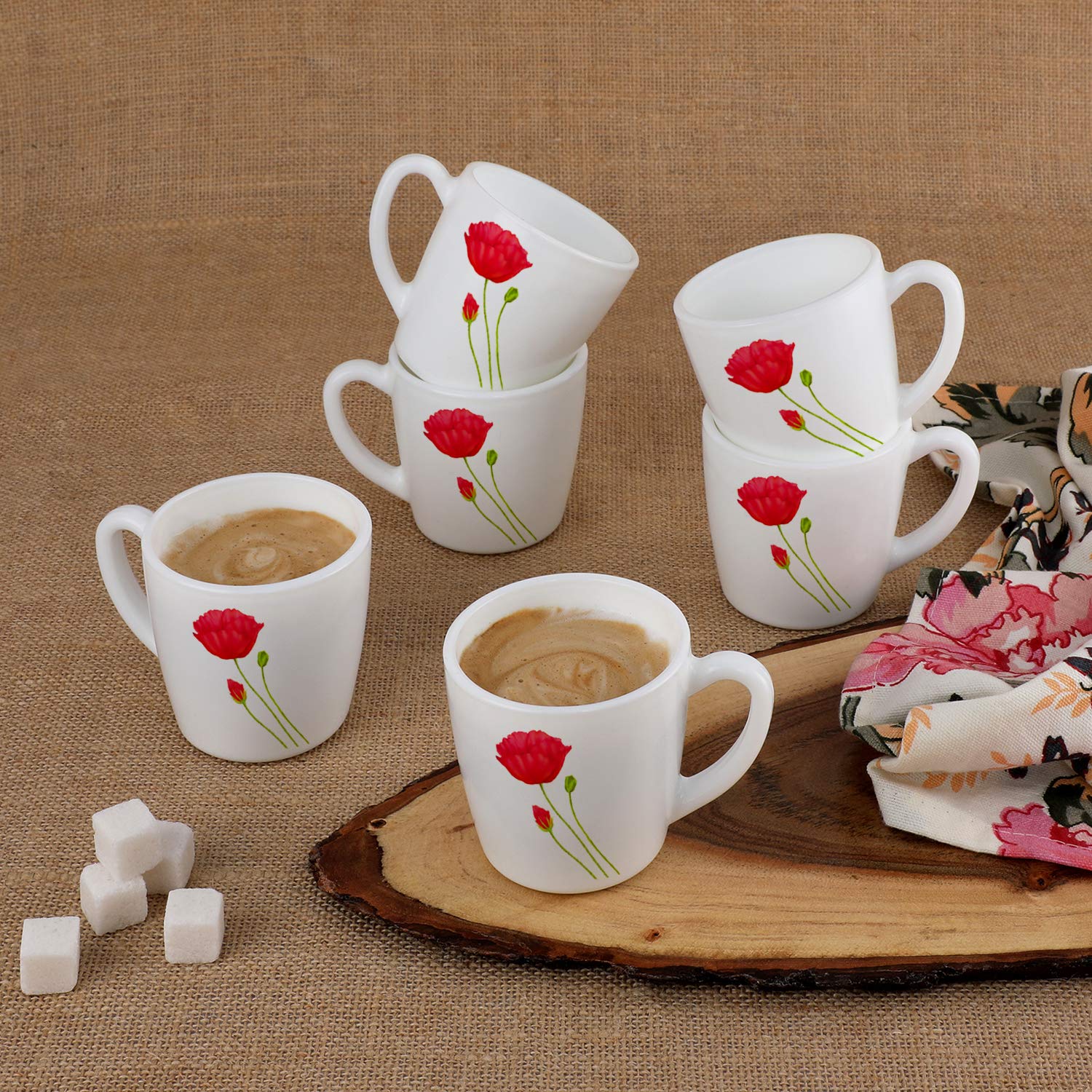 Cello Imperial Red Poppy Ricca Mugs, 6 Pieces - view 2