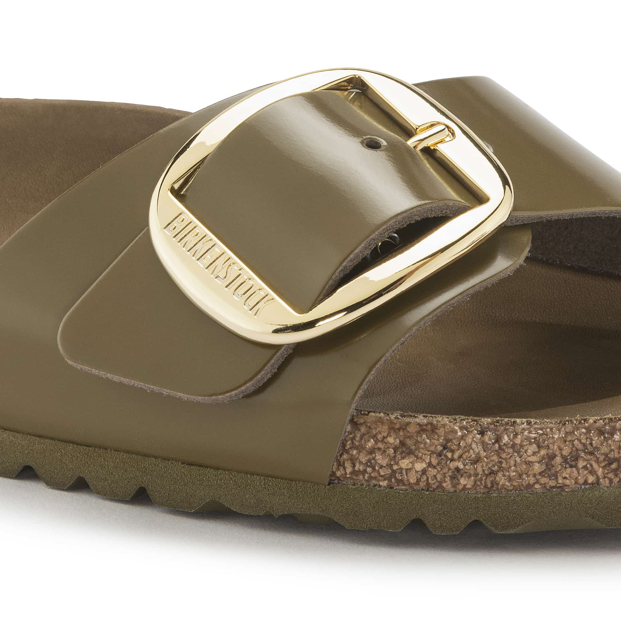 Birkenstock Madrid Big Buckle Natural Leather Patent - view 5