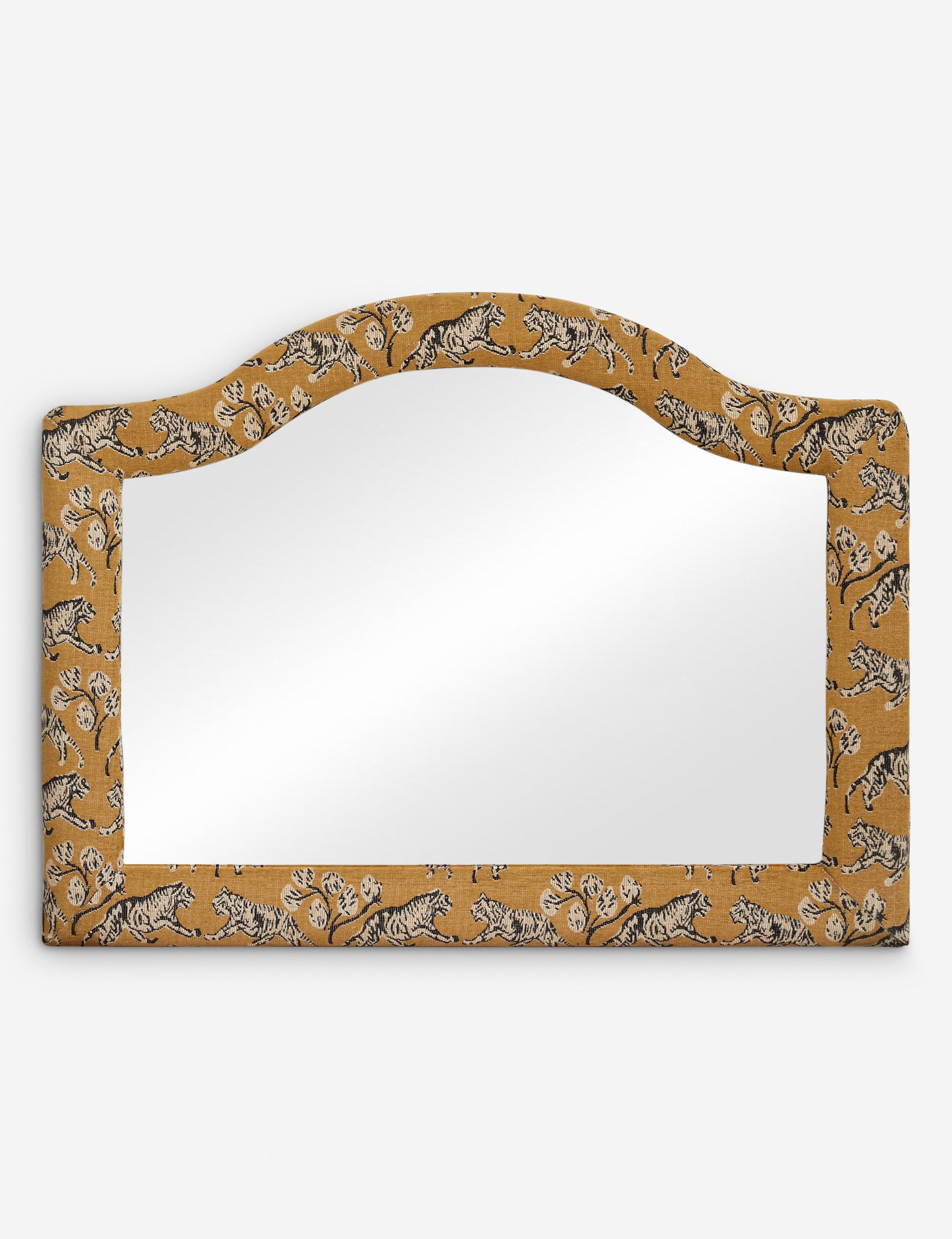 Lulu and Georgia Tiger Upholstered Mantel Mirror by Sarah Sherman Samuel
