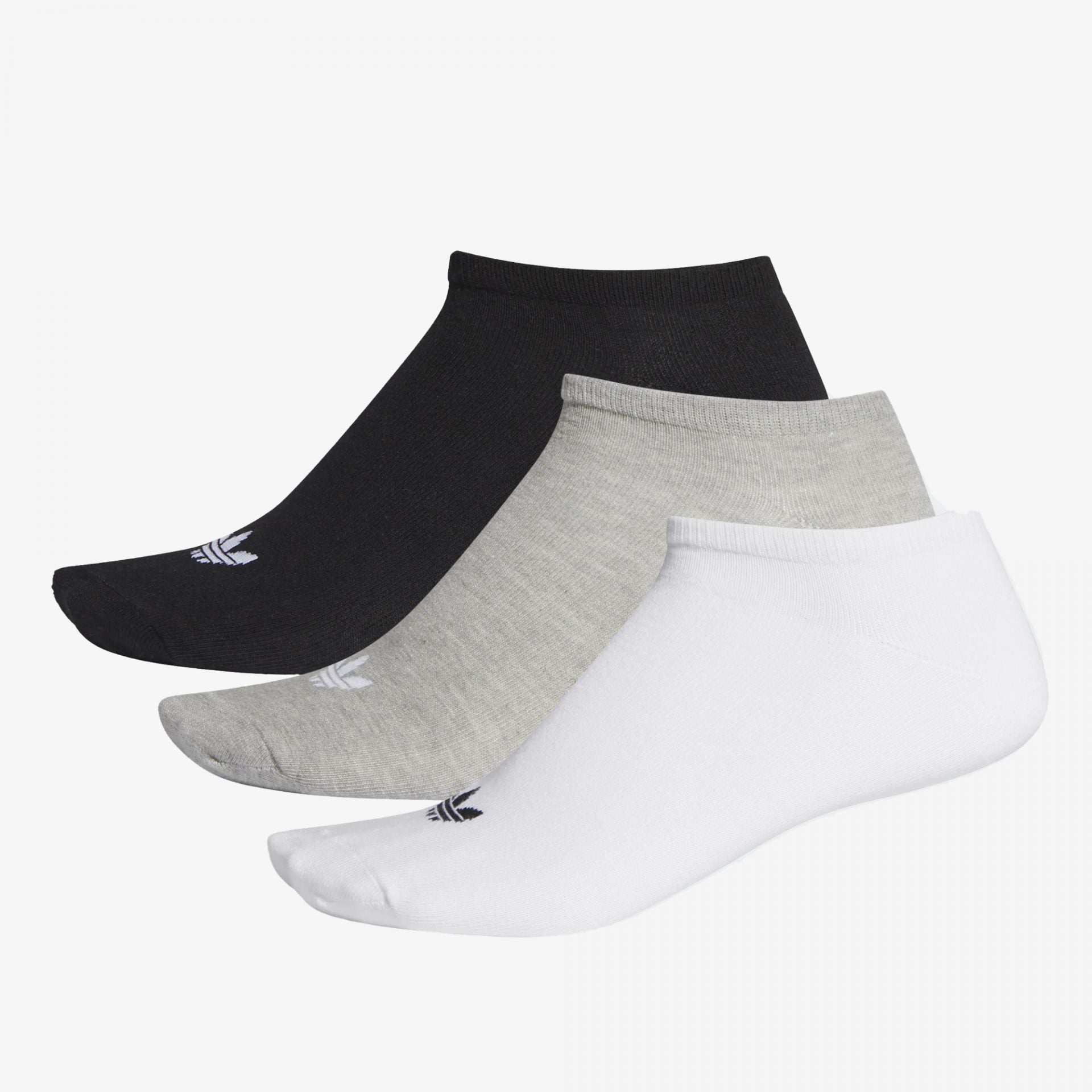 Adidas Originals | TREFOIL LINER SOCKS - 3 PAIRS { WHITE / BLACK / MEDIUM GREY HEATHER