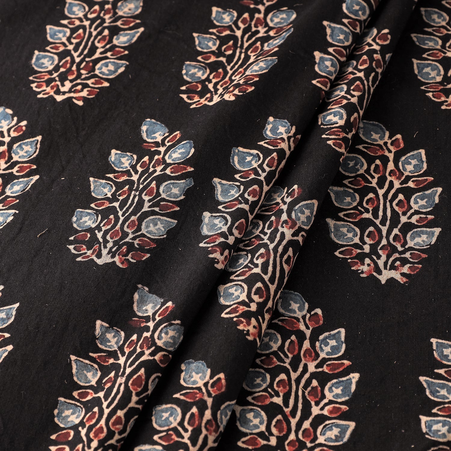 KACHCHH JI CHHAAP Black - Ajrakh Hand Block Printed Cotton Fabric 01 - view 2