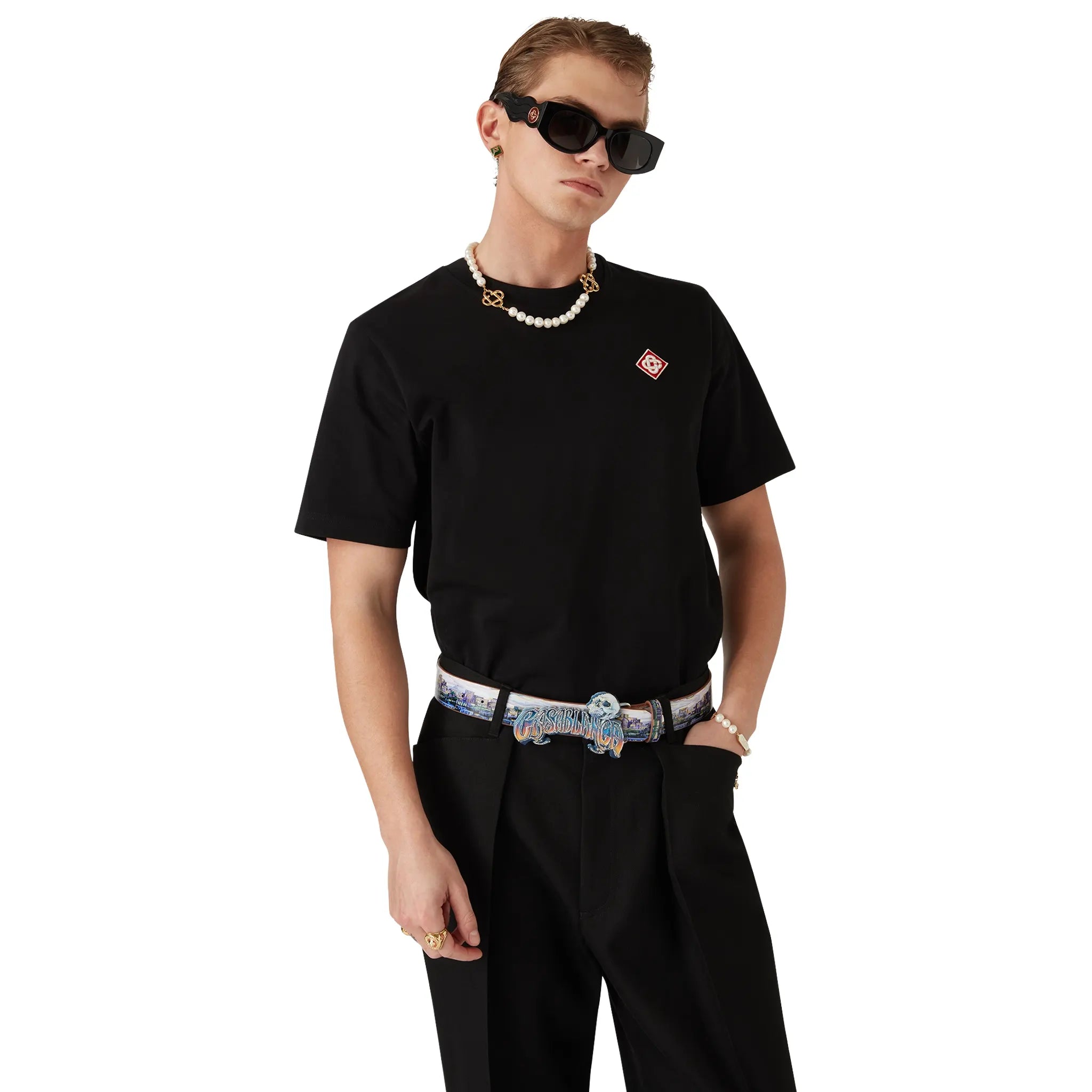 Casablanca Diamond Logo Black T Shirt - view 4