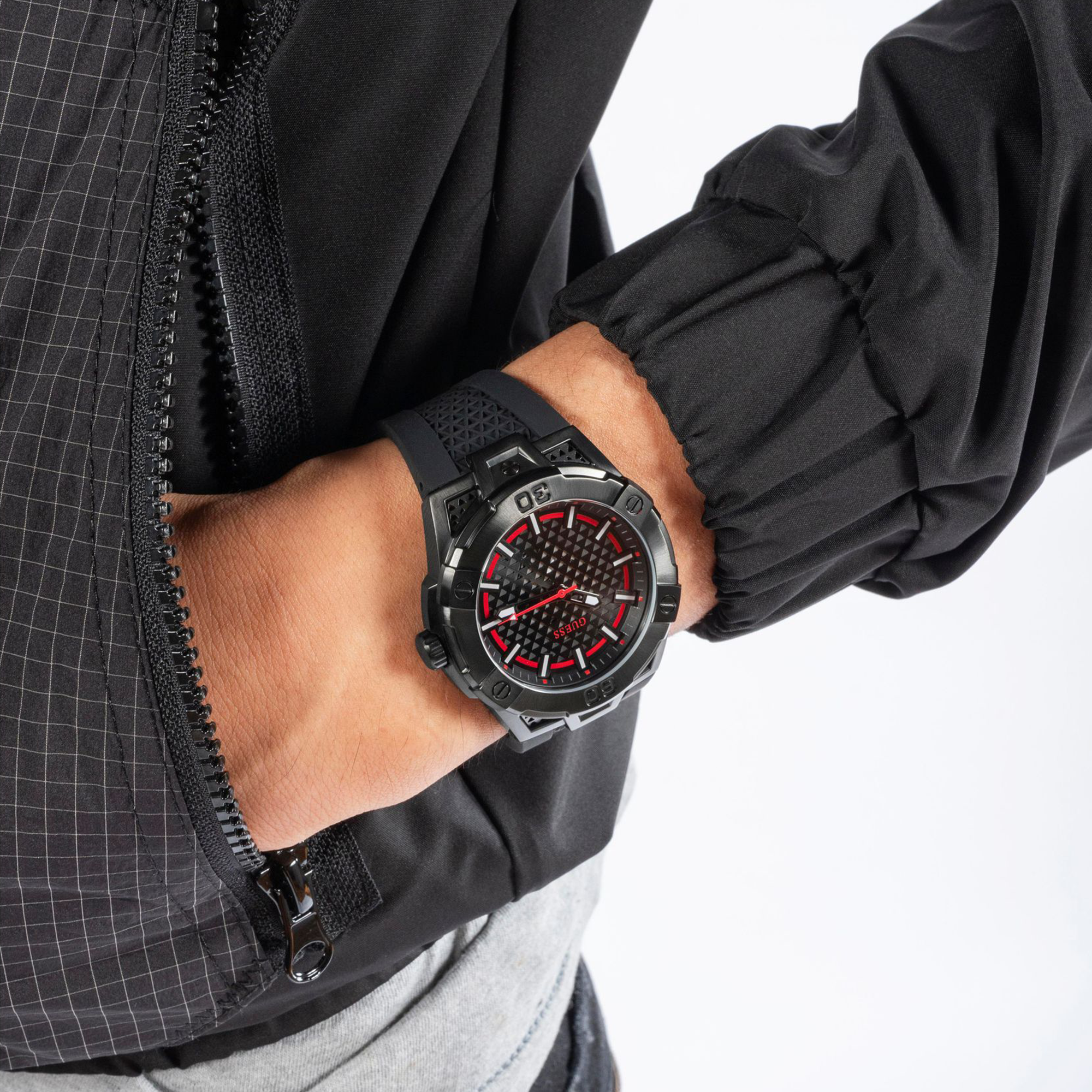 Guess Sport Men Quartz Black Dial Analog Silicone Watch GW0712G1 - view 4
