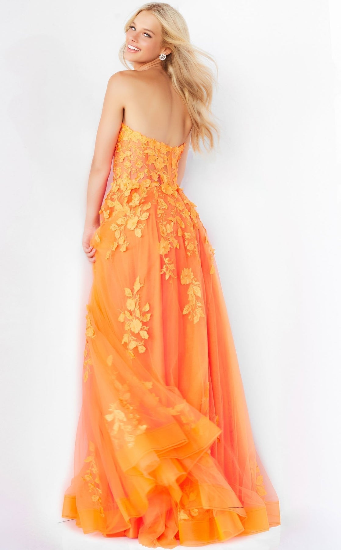 Embroidered Strapless A-line Gown by Jovani 07901 - view 7