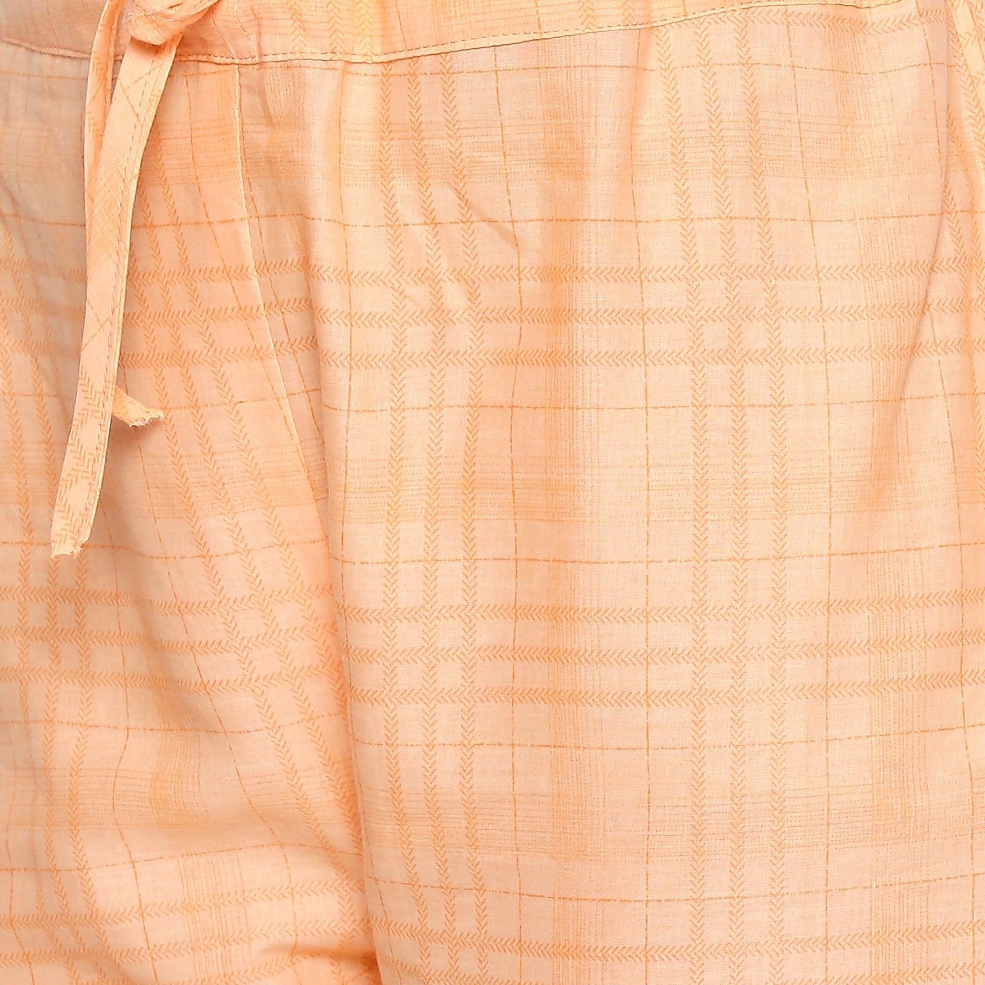 Peachmode Charming White-Orange Colored Casual Wear Floral Printed Cotton Kurti-Pant Set With Dupatta - view 2