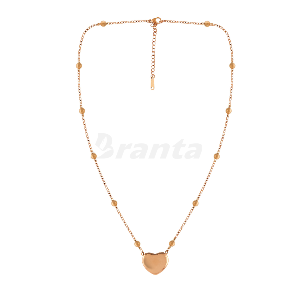 Branta Heart Rose Gold-Tone Stainless Steel Necklace - view 3