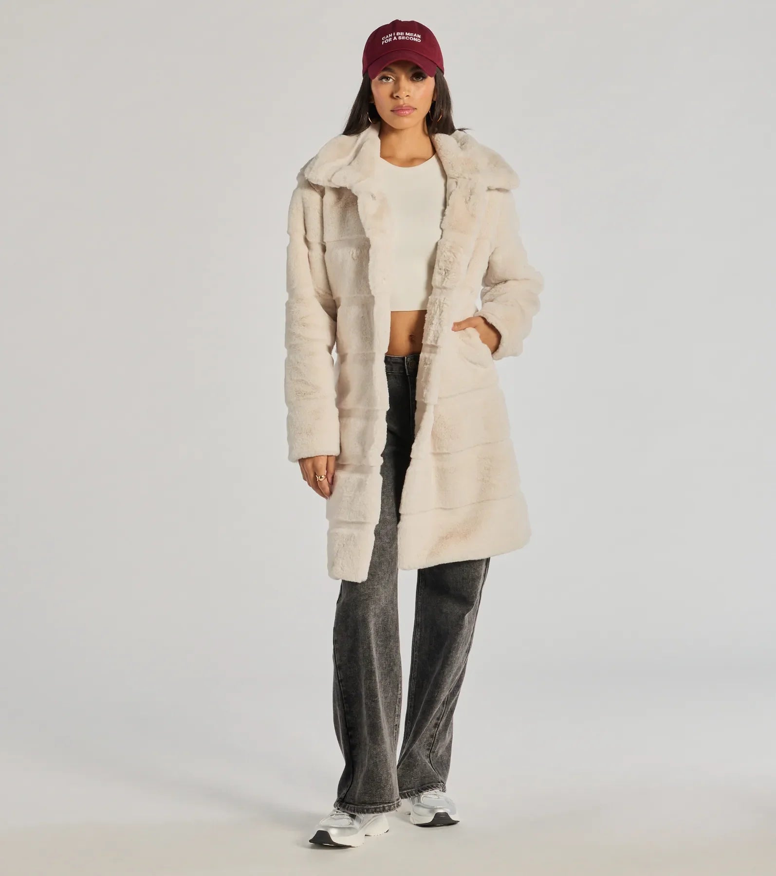 Windsor Timeless Glam Faux Fur Trench Coat